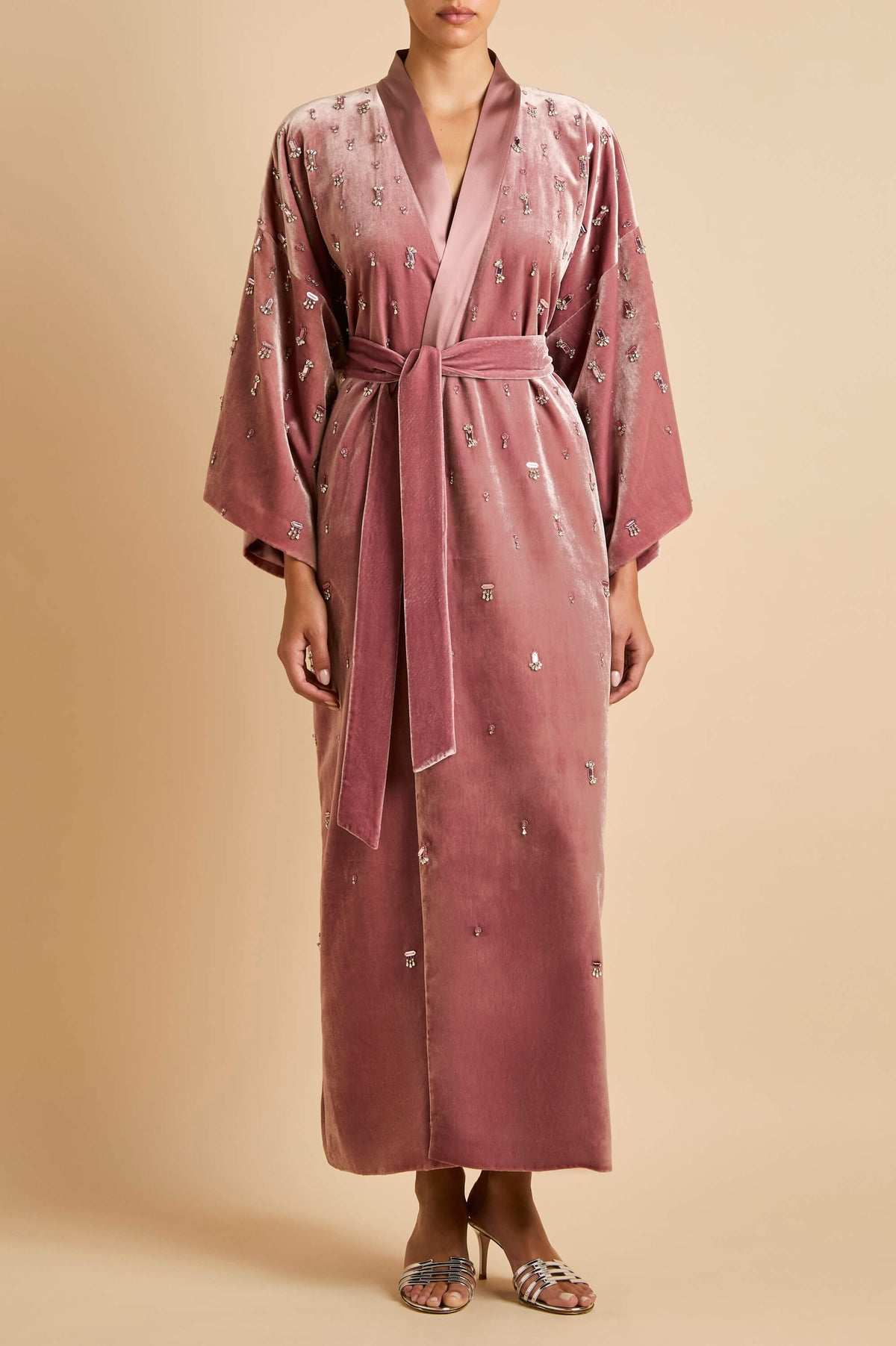 Queenie Seraphine Pink Crystal Robe in Velvet