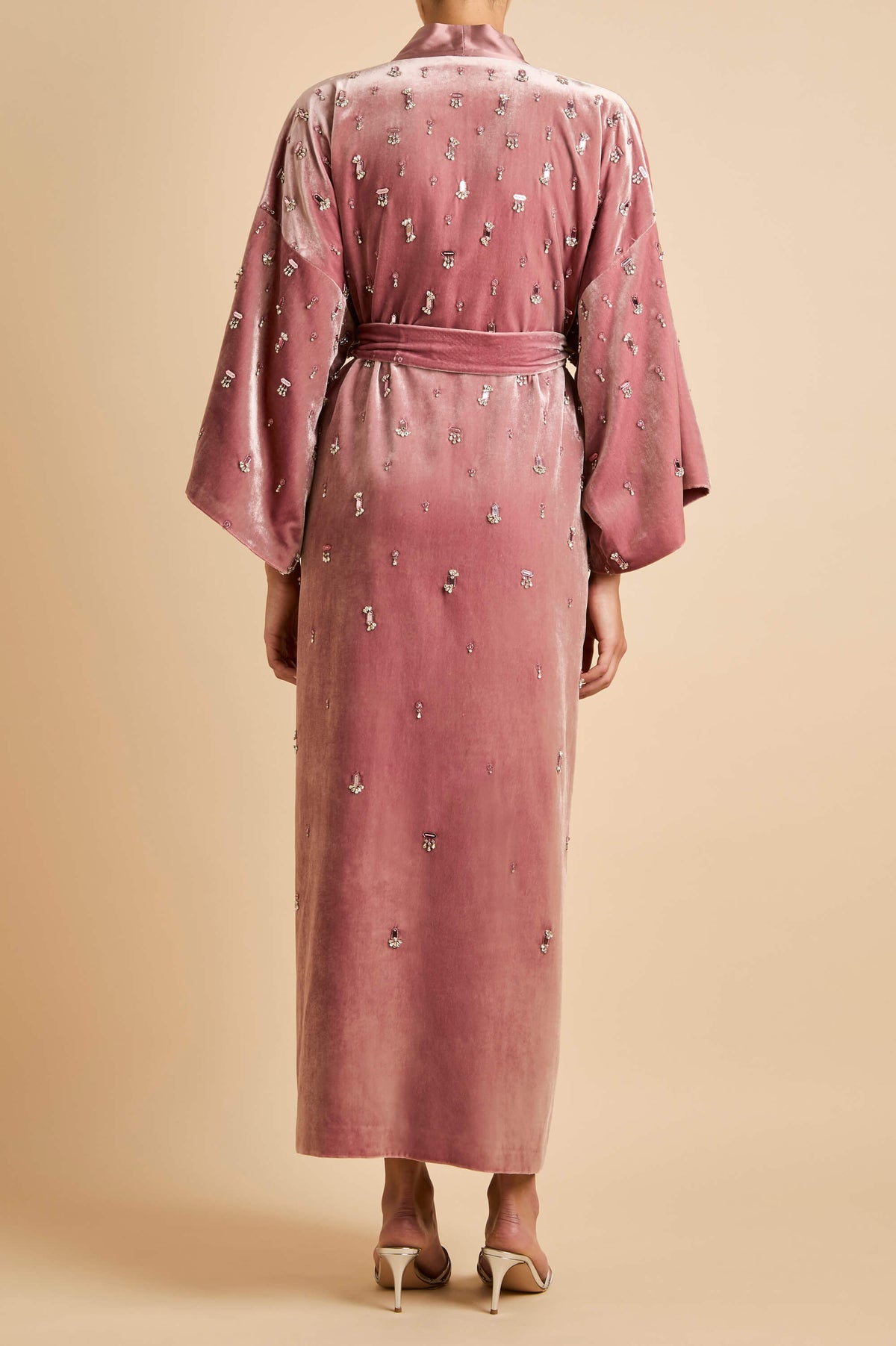 Queenie Seraphine Pink Crystal Robe in Velvet
