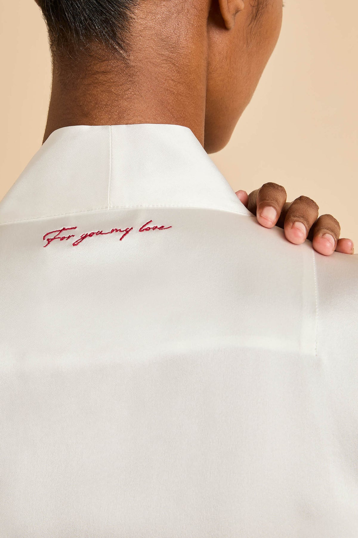 sabine alouette ivory robe in silk satin 