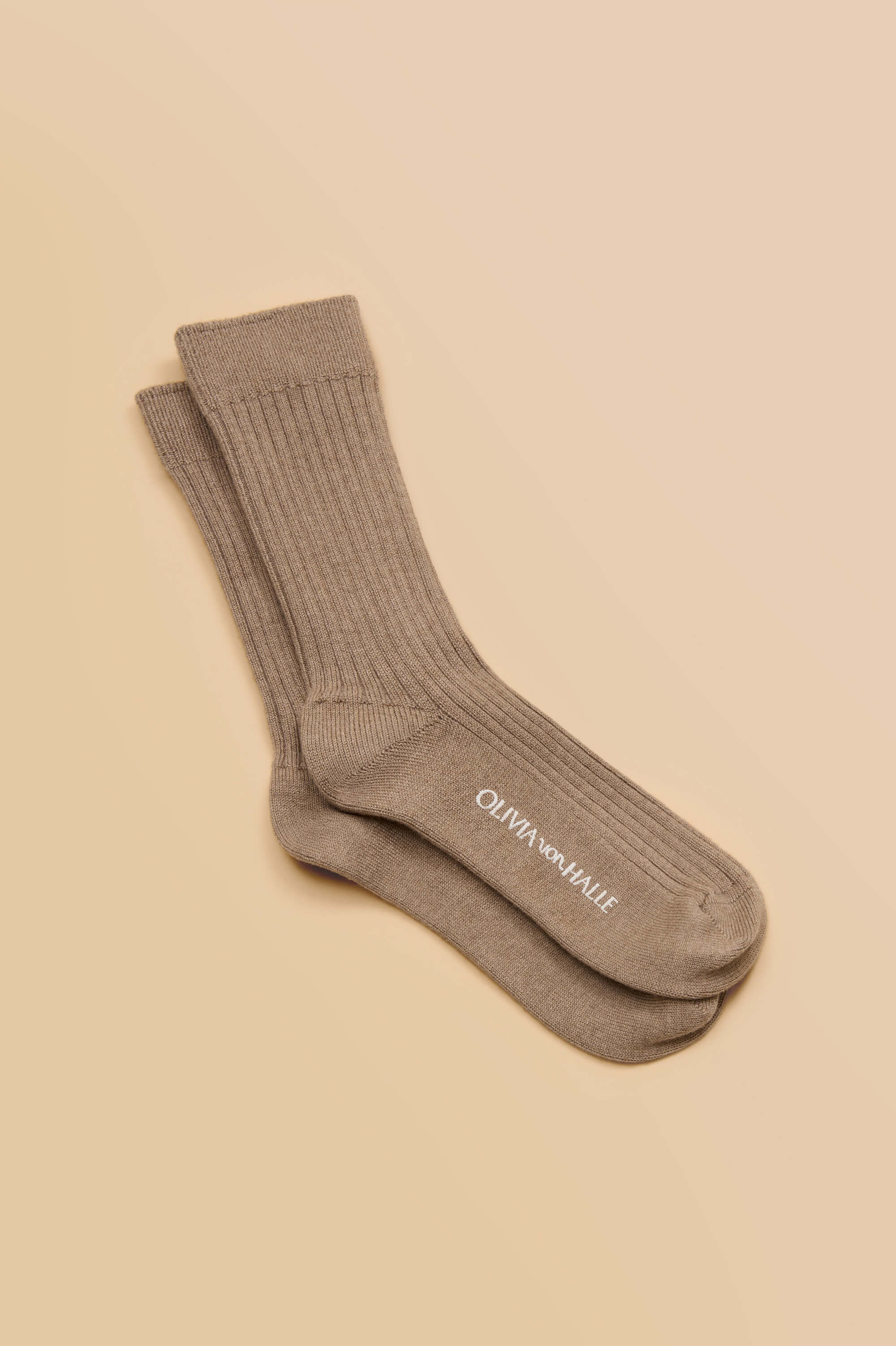 Spencer Dallas Beige Socks in Silk-Cashmere