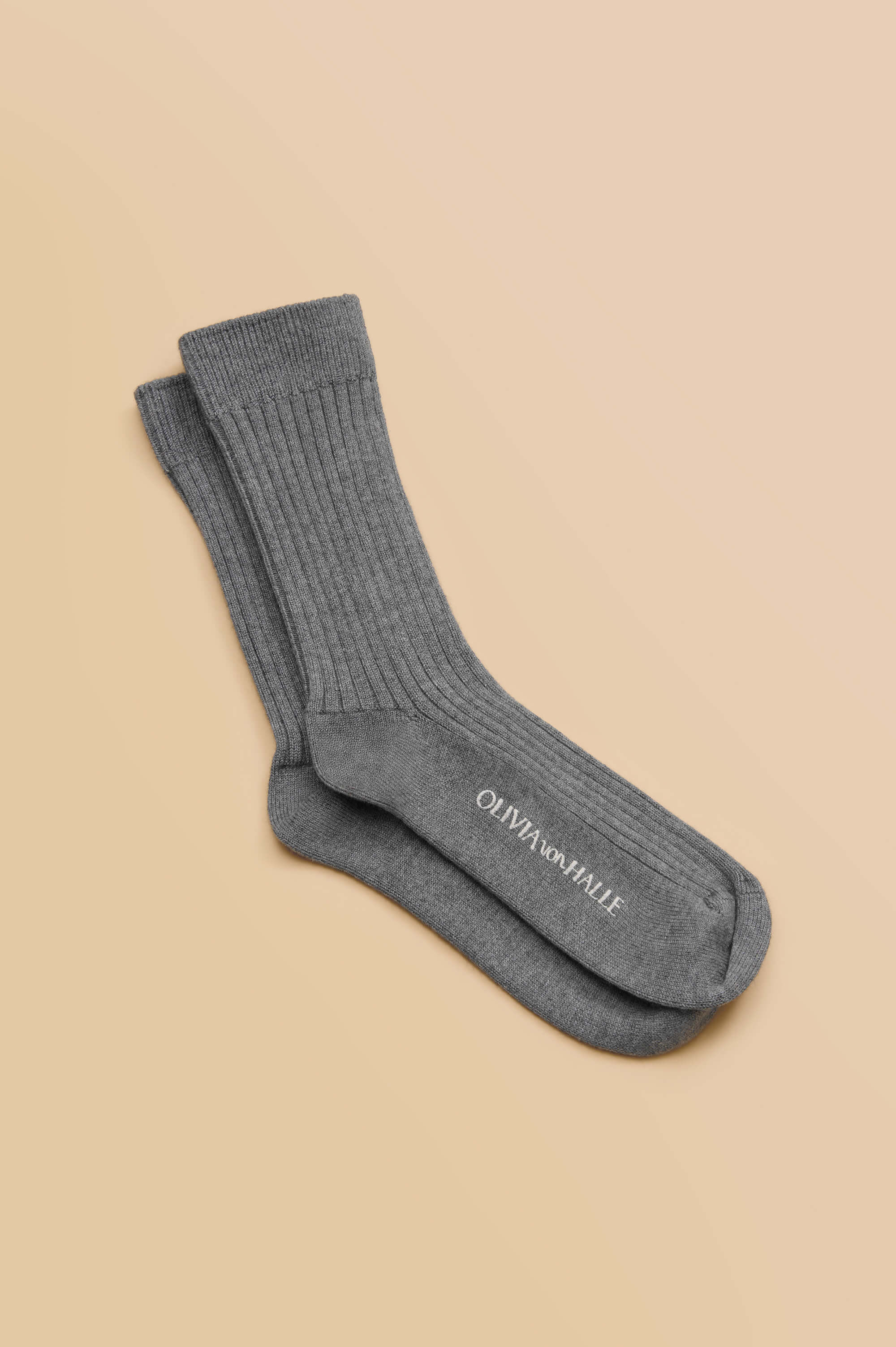 spencer london grey socks in silk-cashmere