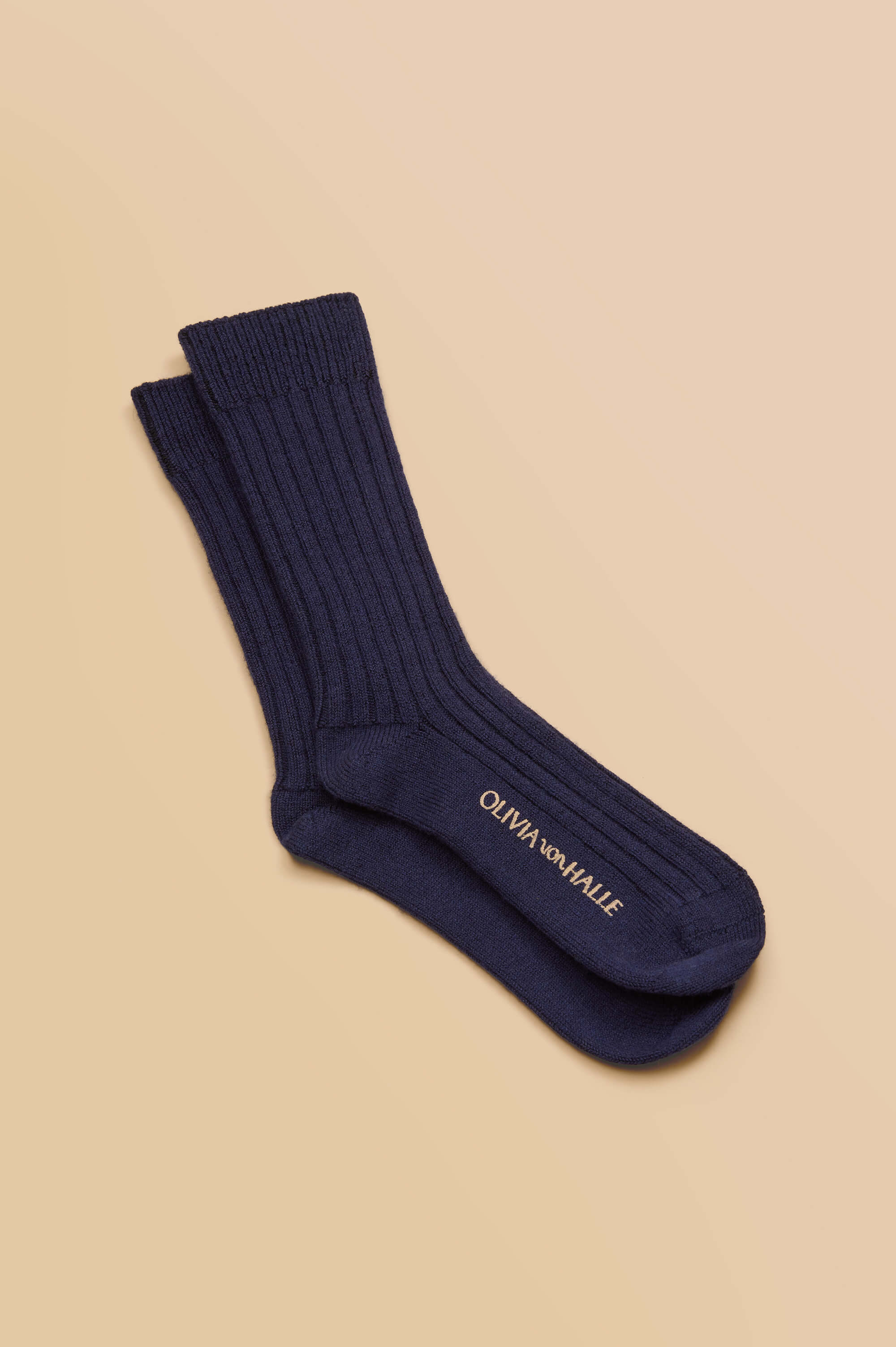 spencer osaka navy socks in silk-cashmere