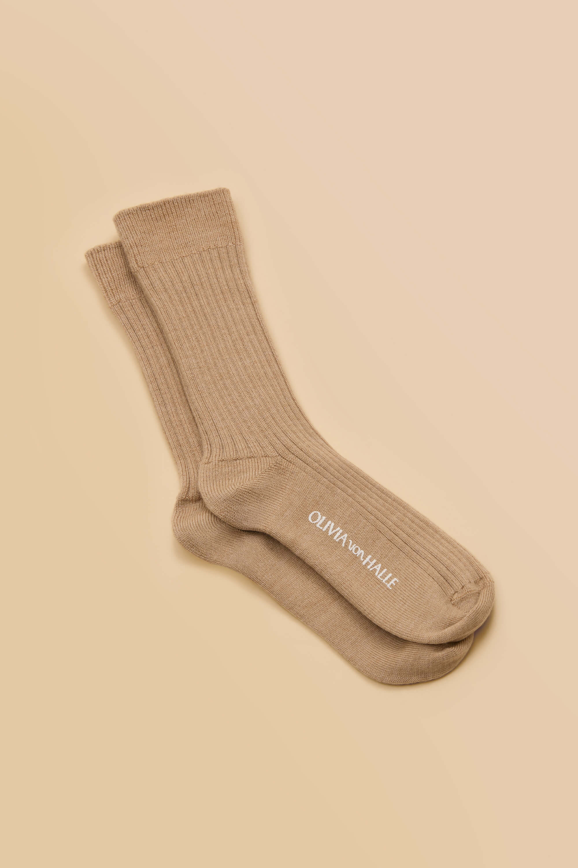 spencer shanghai camel socks in silk-cashmere