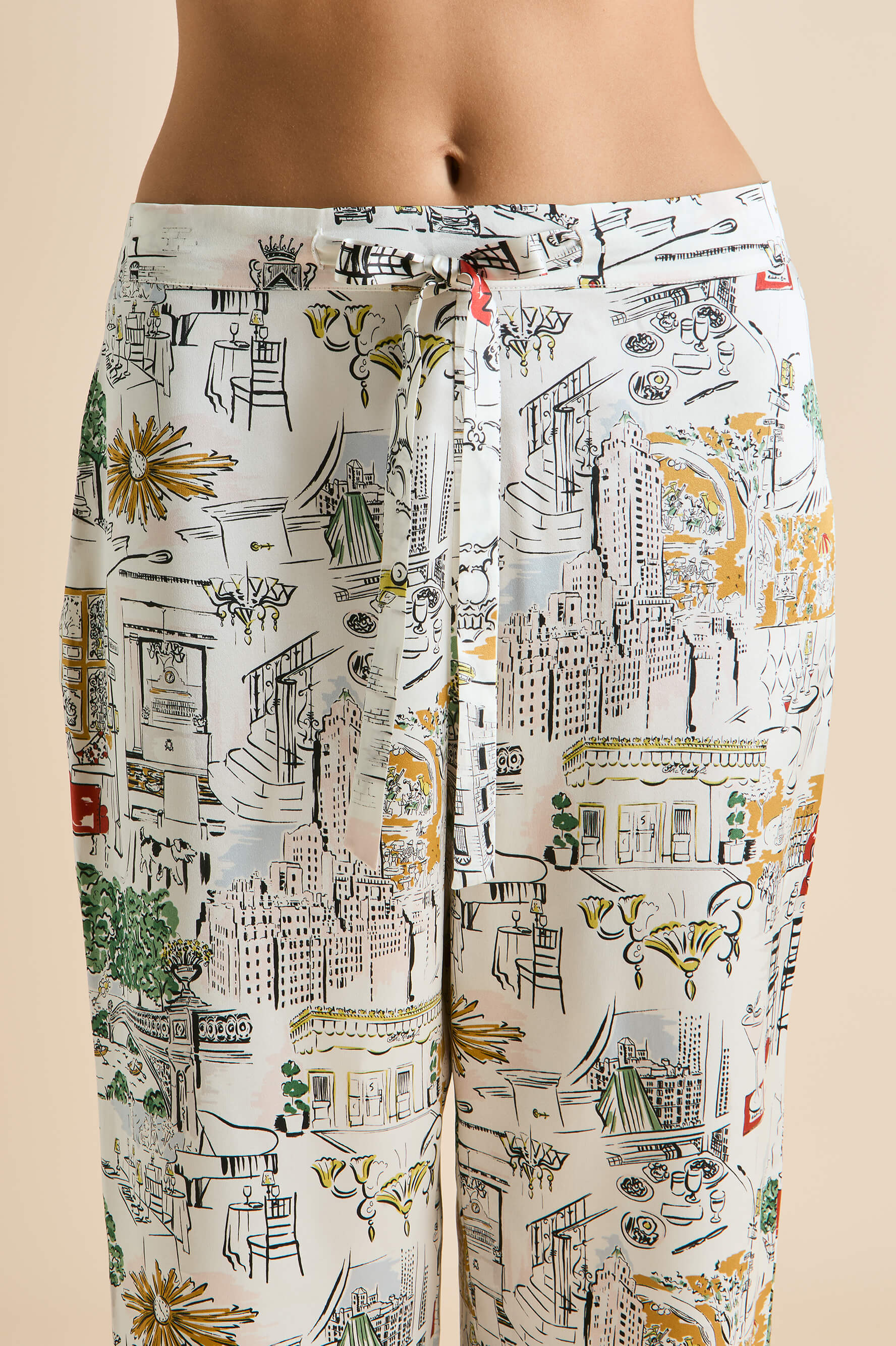 Lila Carlyle Ivory Pajamas in Silk Satin |Olivia von Halle