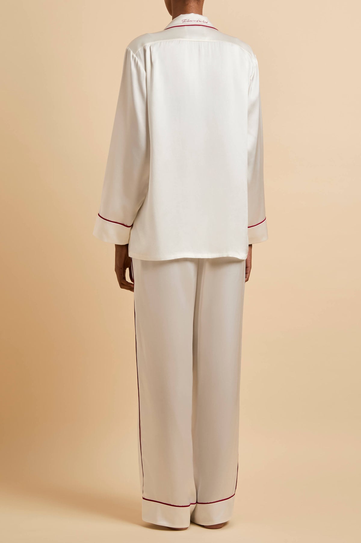 Yves Alouette Ivory Pyjamas in Silk Satin