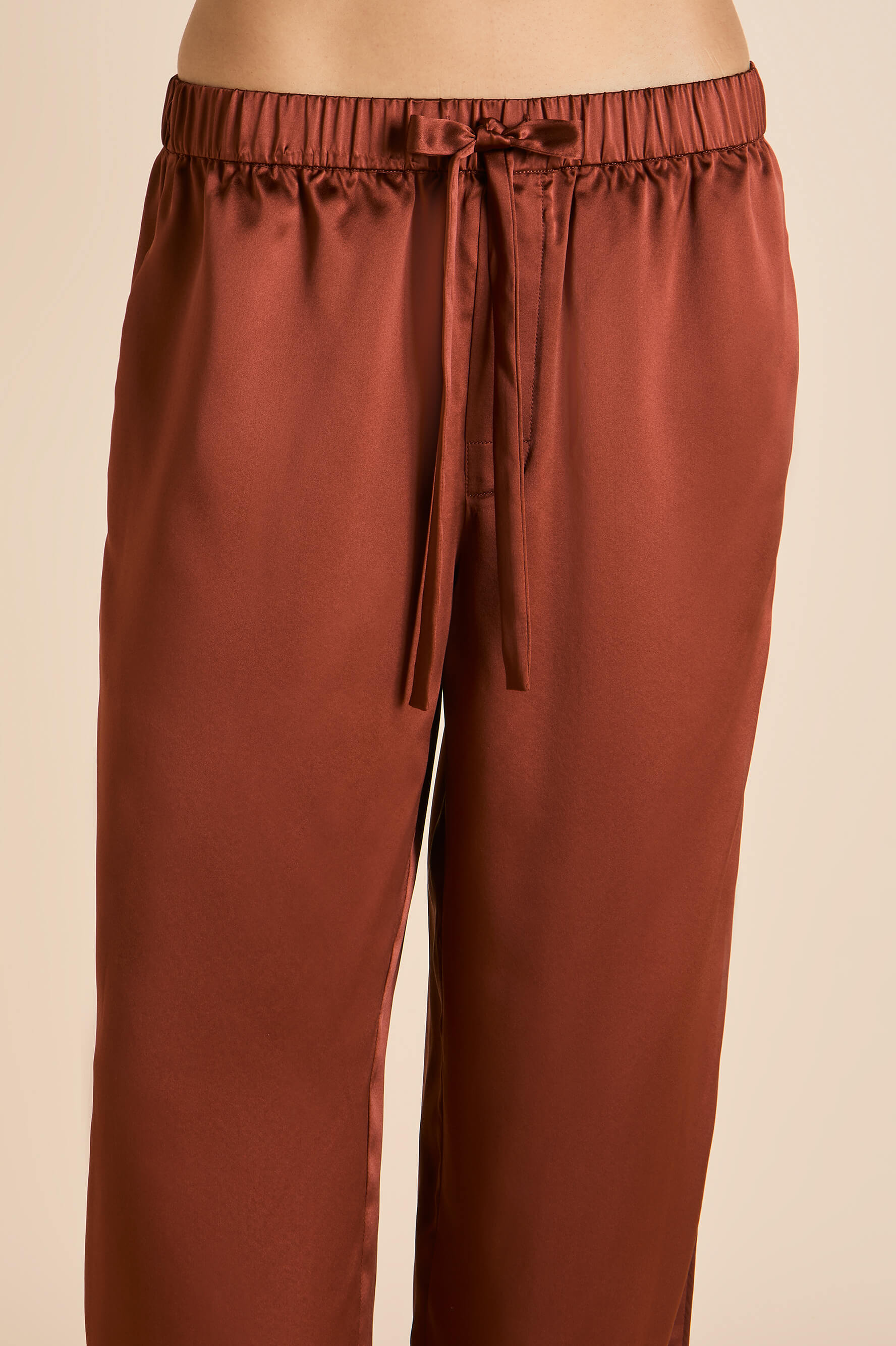 Yves Astrid Bronze Embellished Pyjamas in Silk Satin