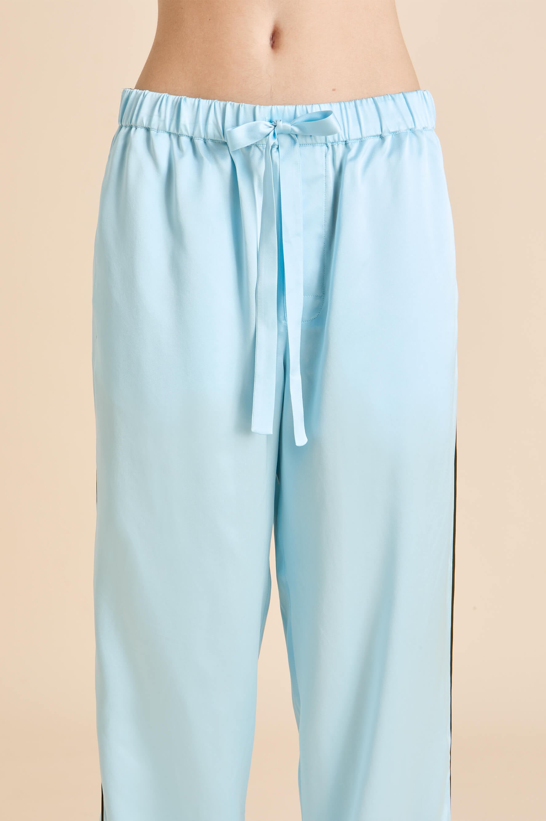 Yves Azure Blue Pyjamas in Silk Satin