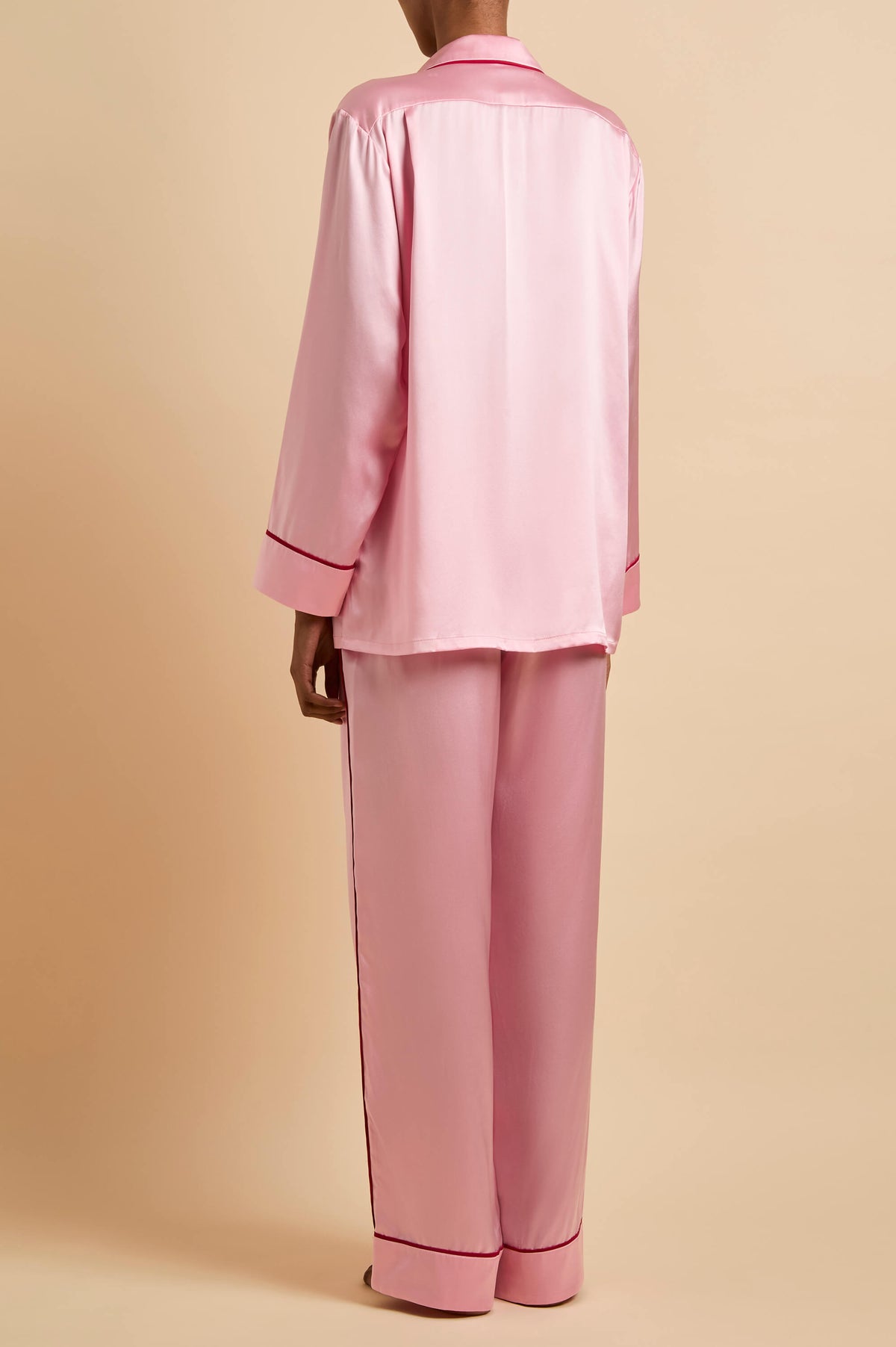 Yves Blush Pink Pyjamas in Silk Satin
