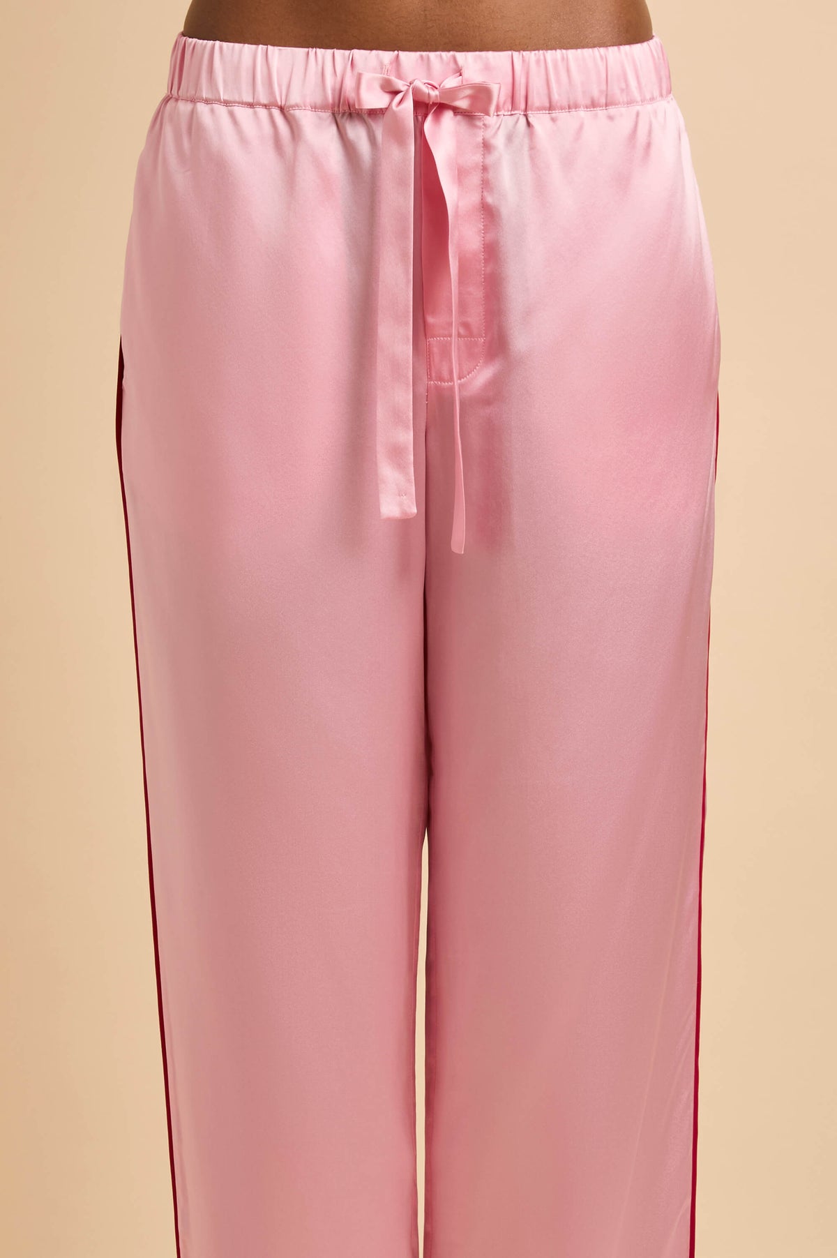 Yves Blush Pink Pyjamas in Silk Satin
