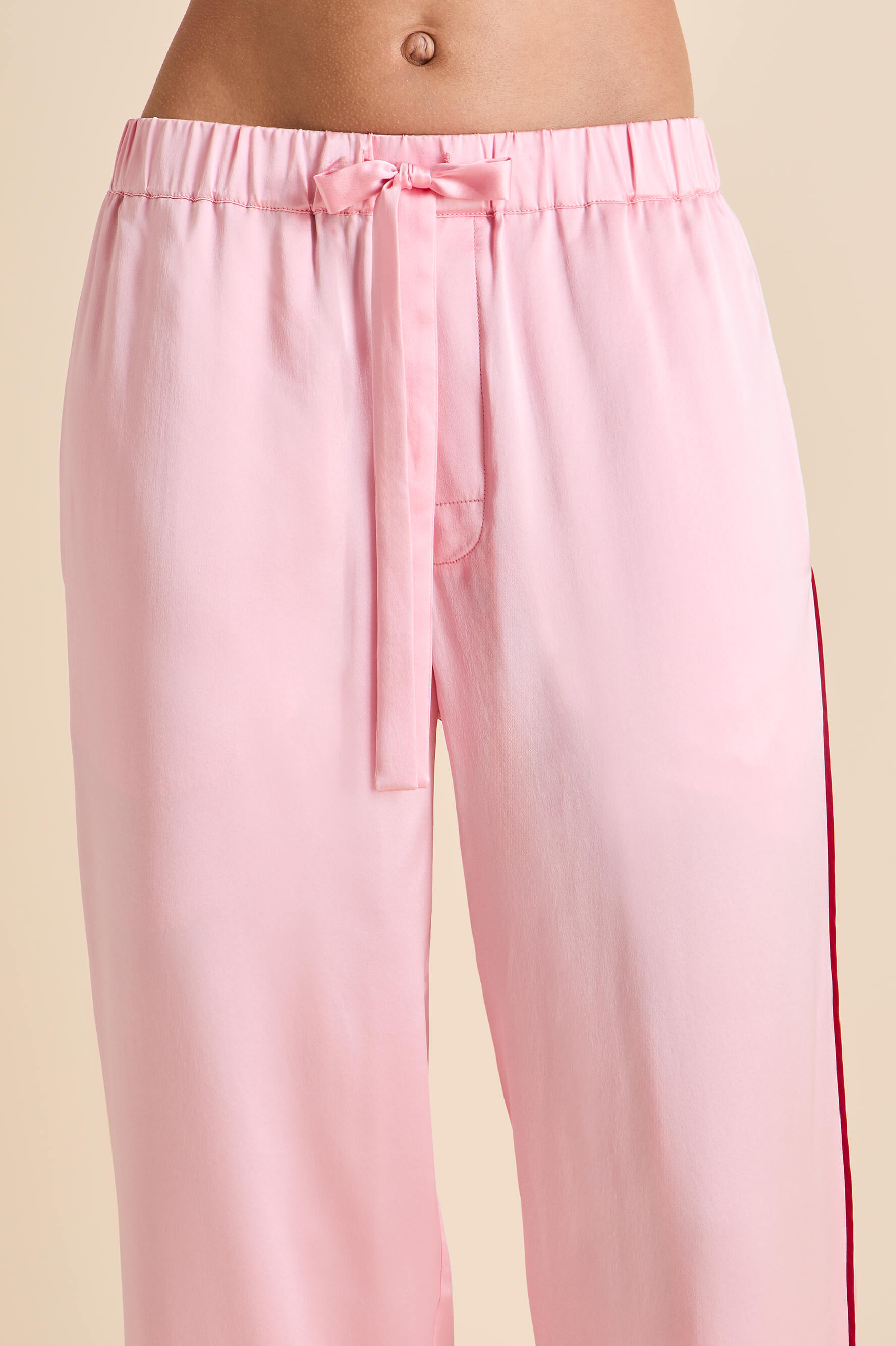 Yves Blush Pink Pyjamas in Silk Satin