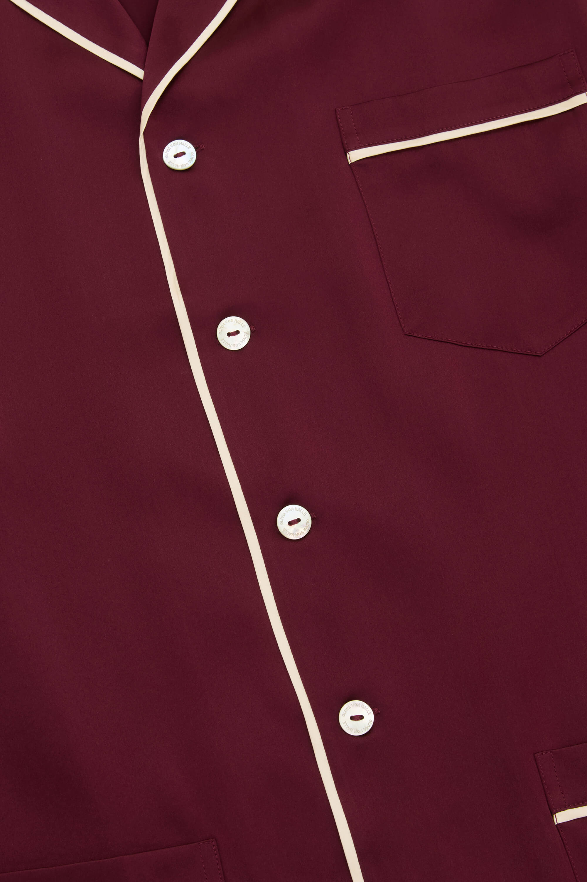 Yves Burgundy Pyjamas in Silk Satin