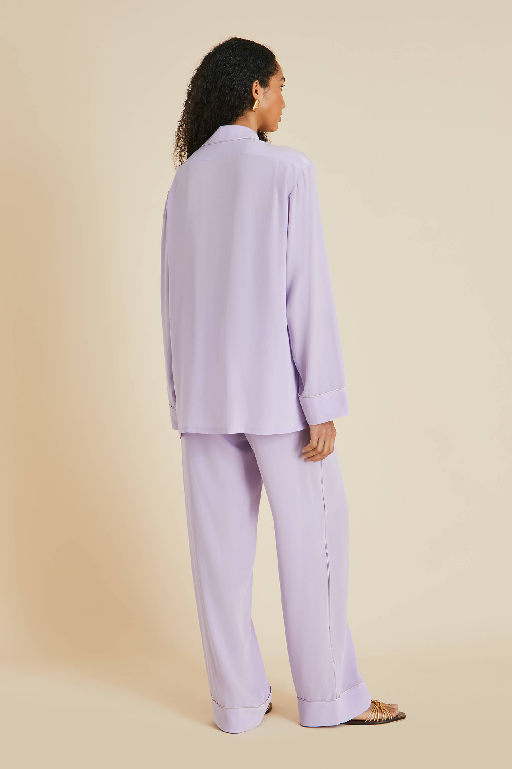 Yves Lavender Pyjamas in Silk Crêpe de Chine