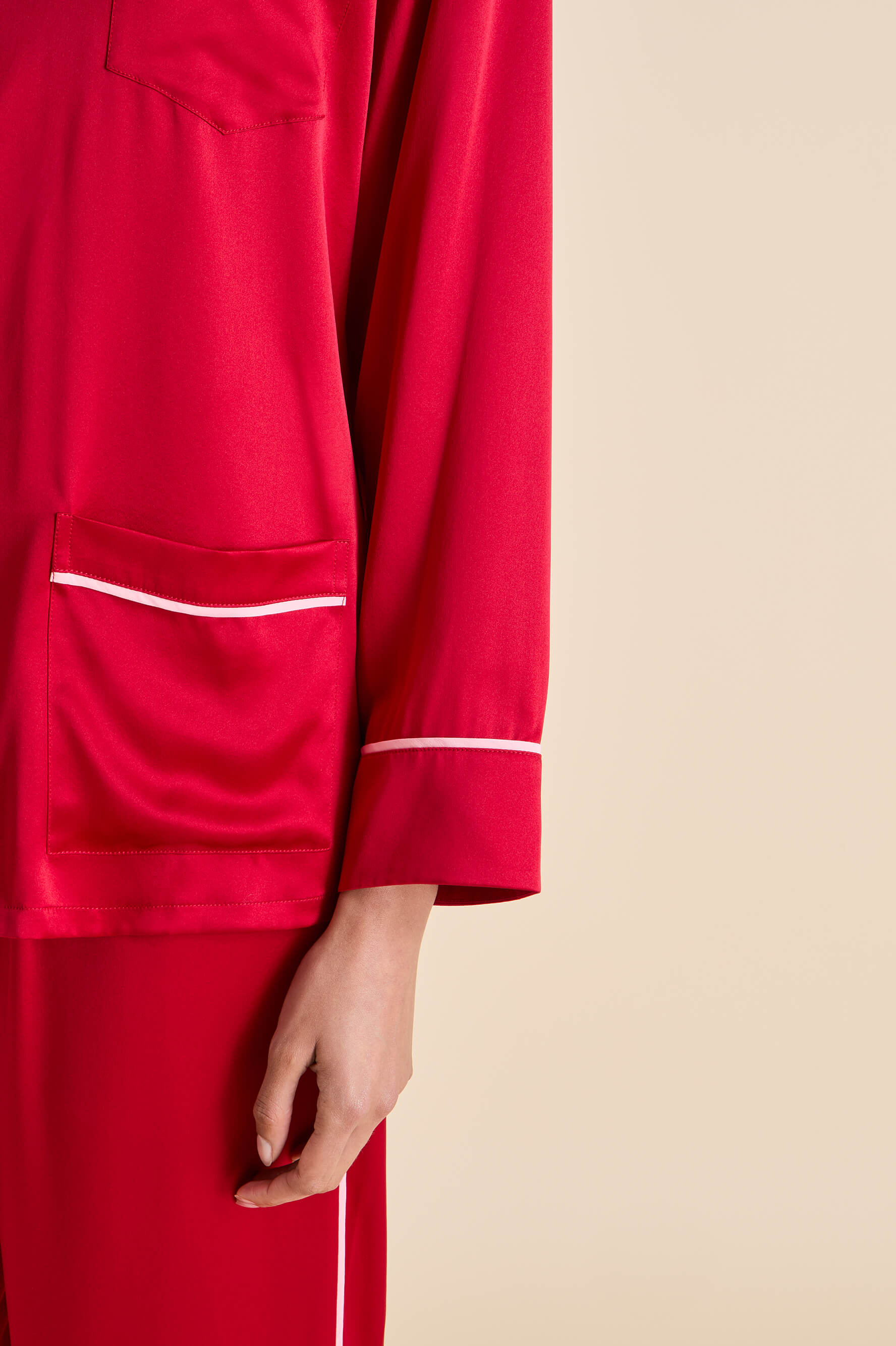 Yves Ruby Pyjamas in Silk Satin