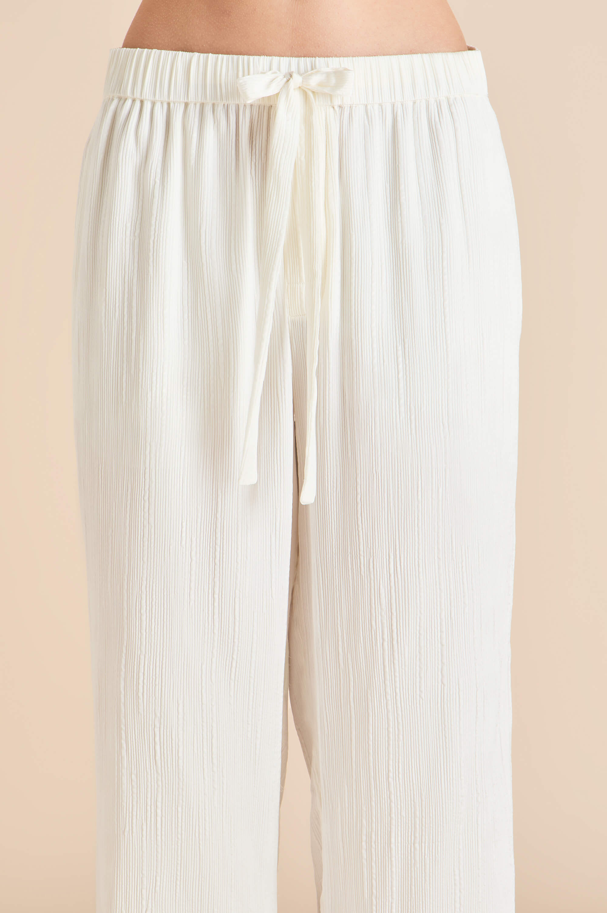 Yves Tabitha Ivory Pyjamas in Crinkled Silk Satin