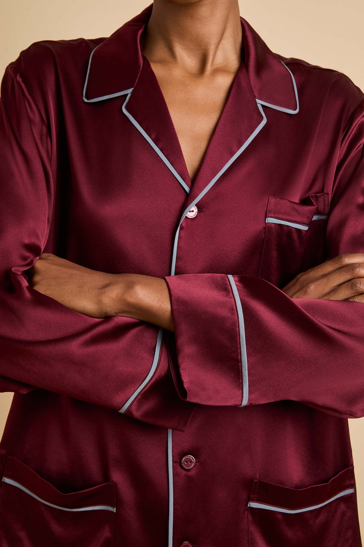 Yves Tawney Red Pyjamas in Silk Satin