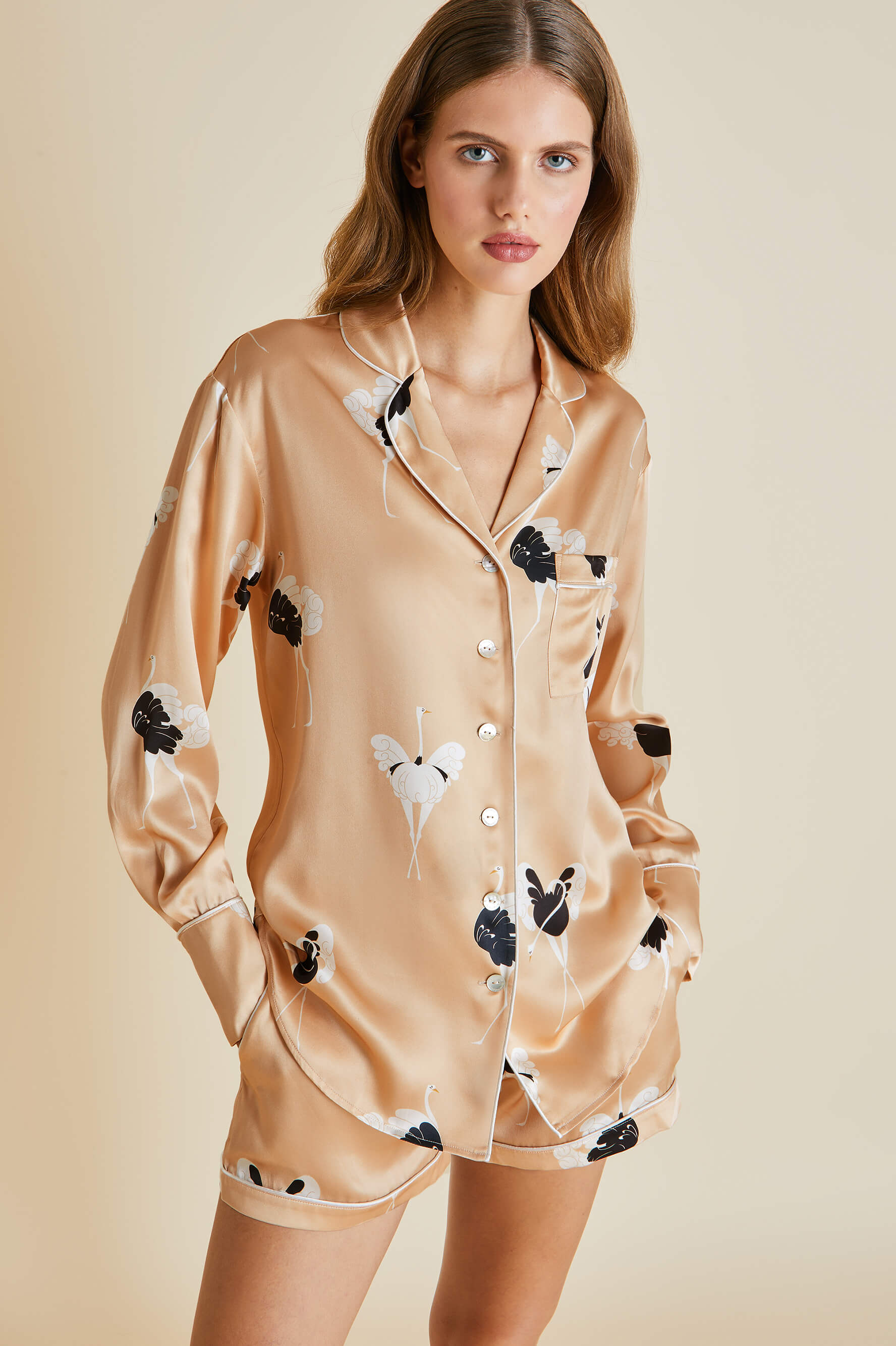 alba capricia silk satin pyjama set