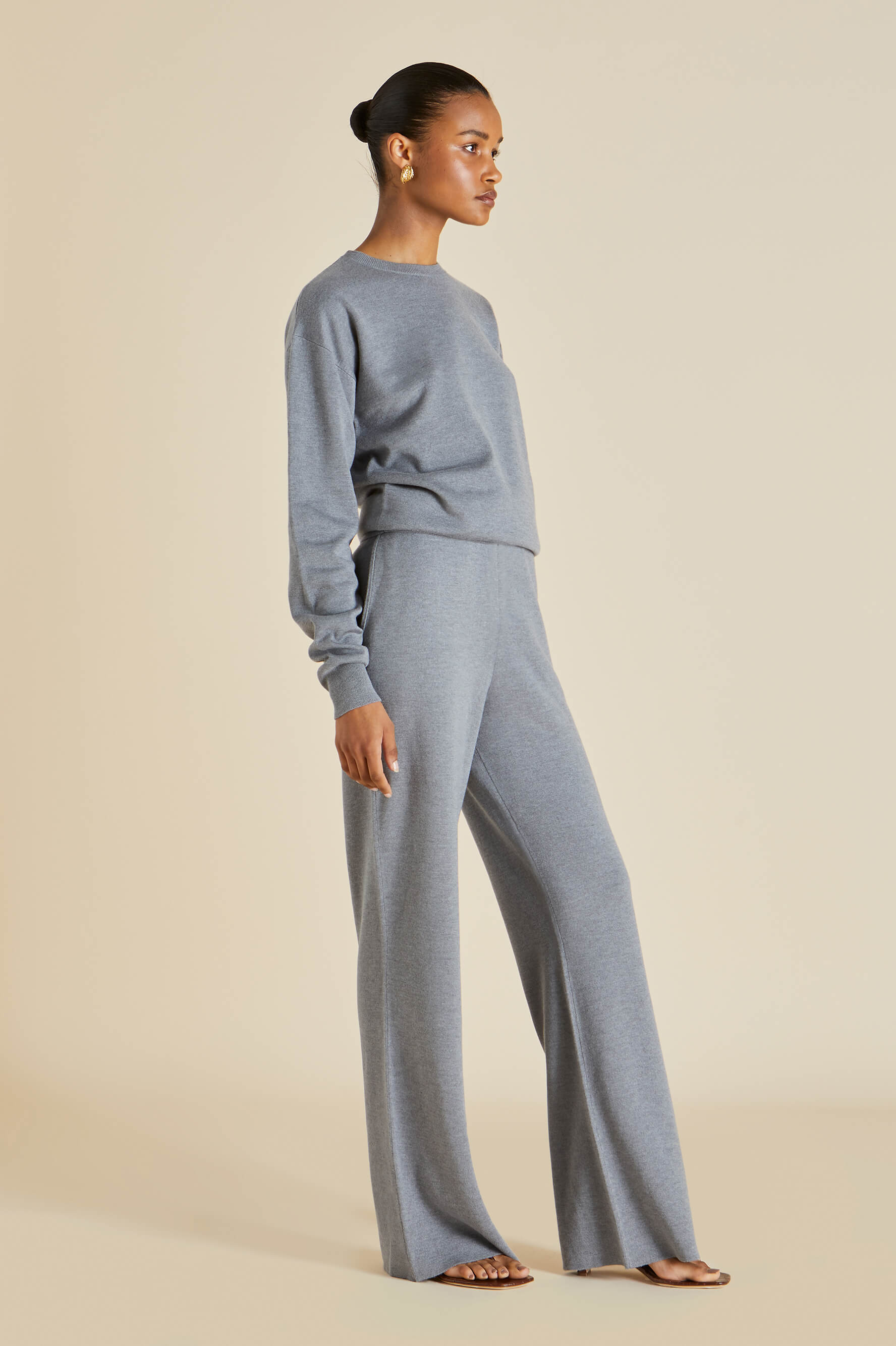 Carmel London Grey Tracksuit in Silk-Cashmere