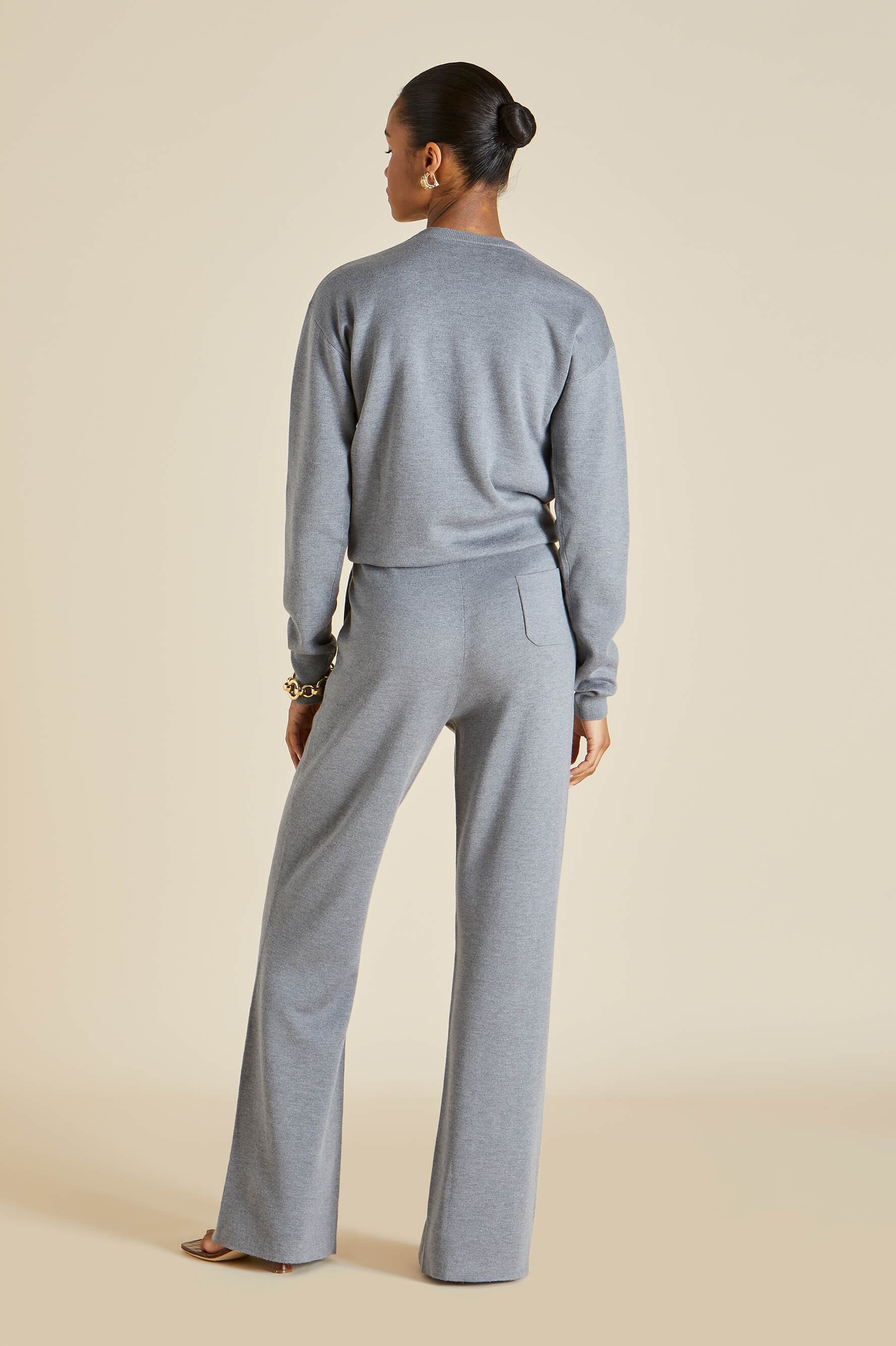 Carmel London Grey Tracksuit in Silk-Cashmere