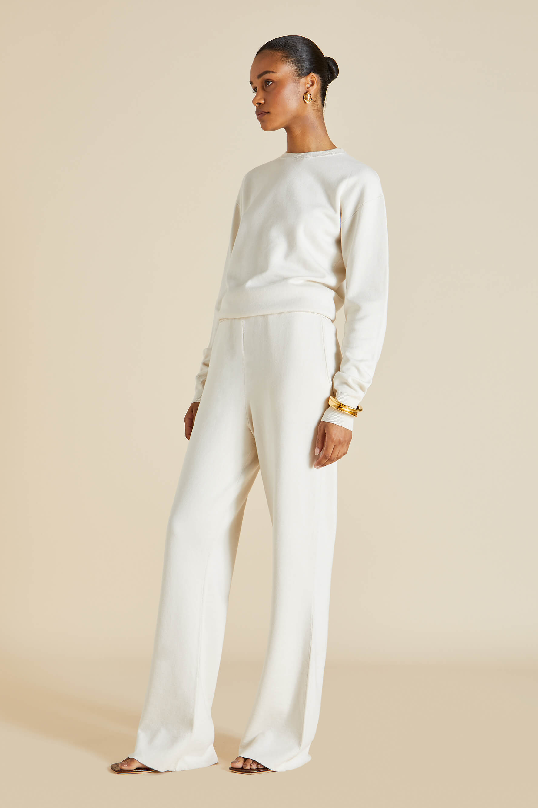 Carmel Alaska Ivory Tracksuit in Silk-Cashmere