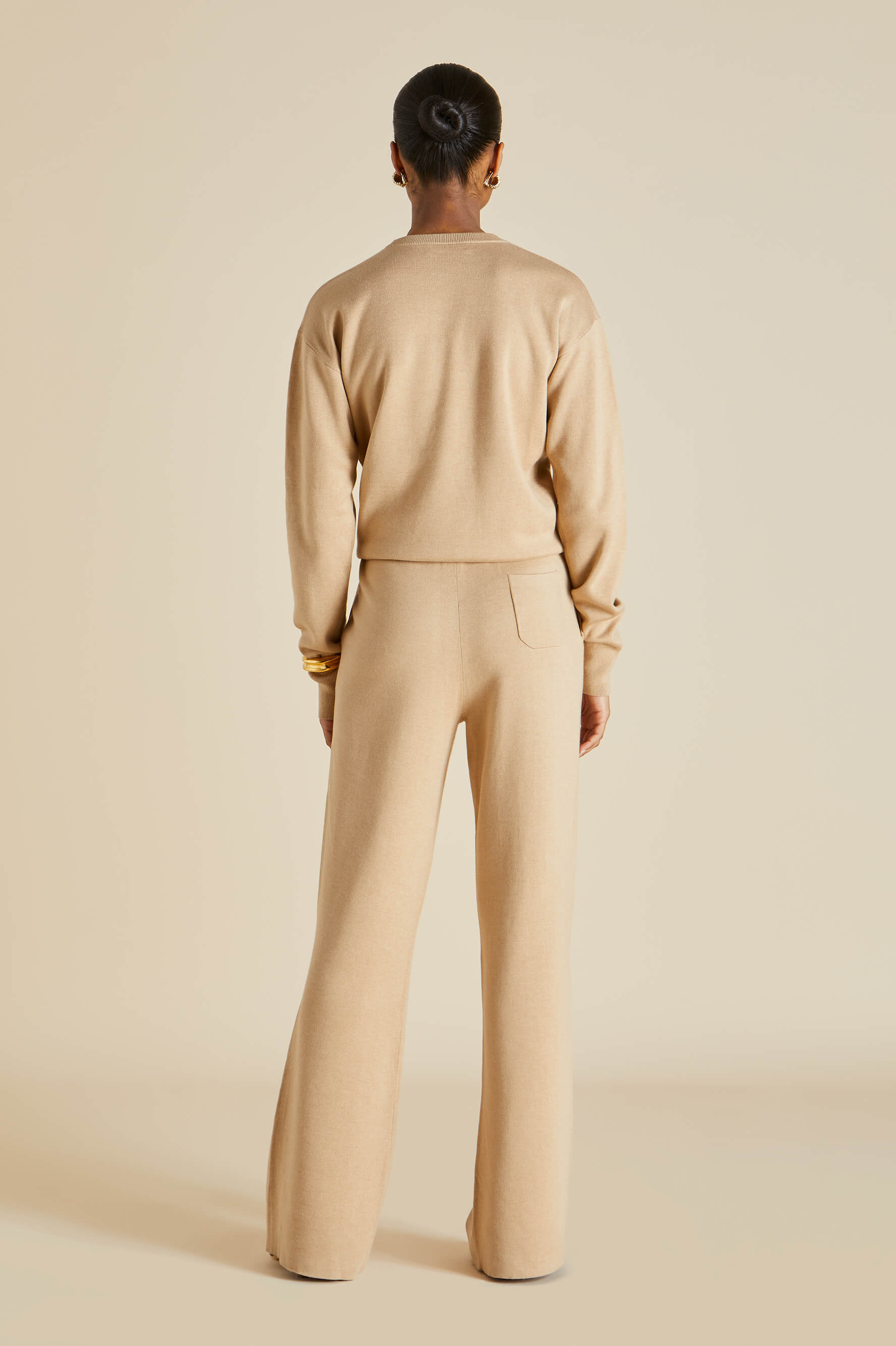 Carmel Shanghai Beige Tracksuit in Silk-Cashmere