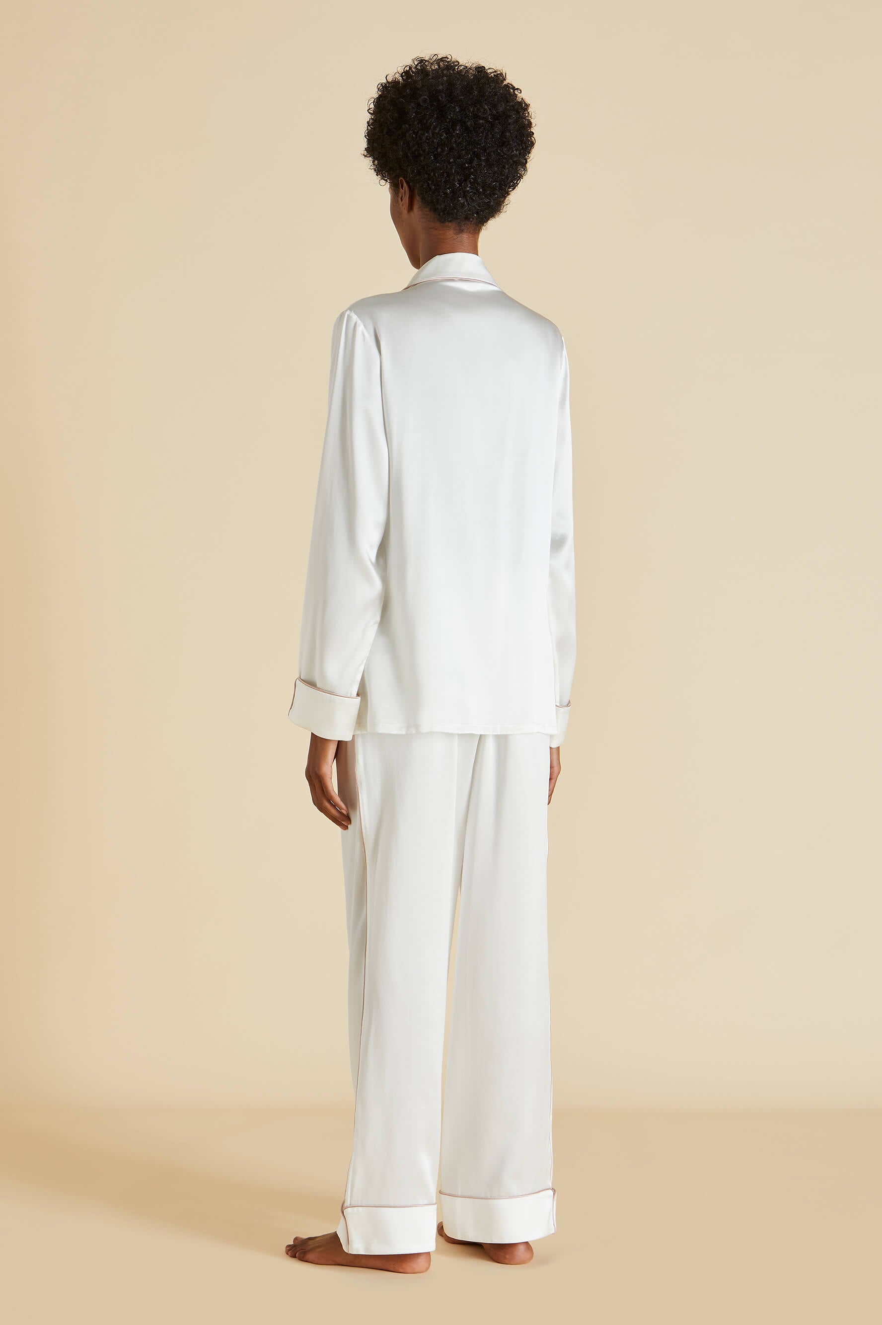 Coco Ivory Oyster Pyjamas in Silk Satin