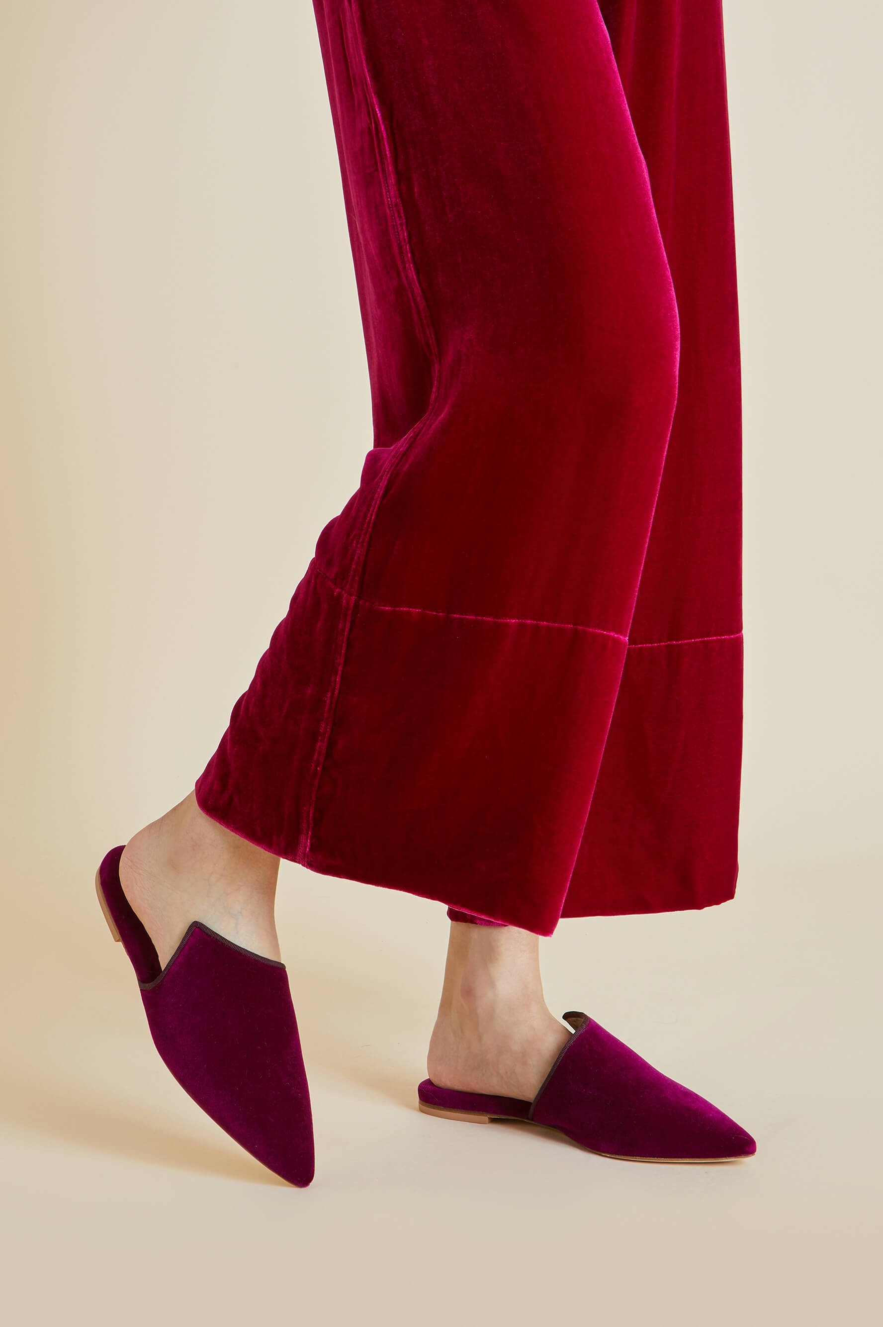 Contessa Pasha Pink Slippers in Velvet