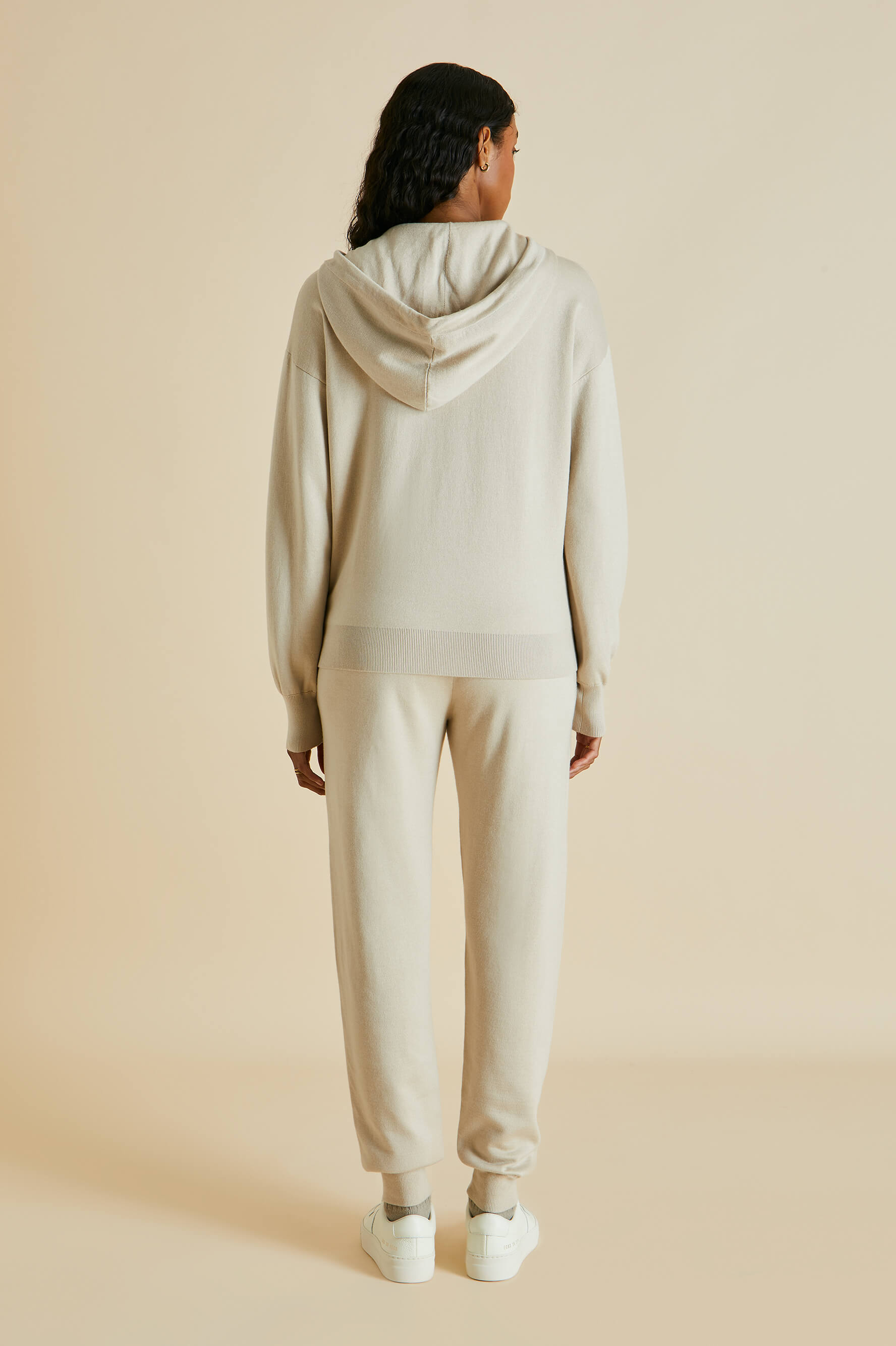 Della Kasbah Cream Tracksuit in Silk-Cashmere