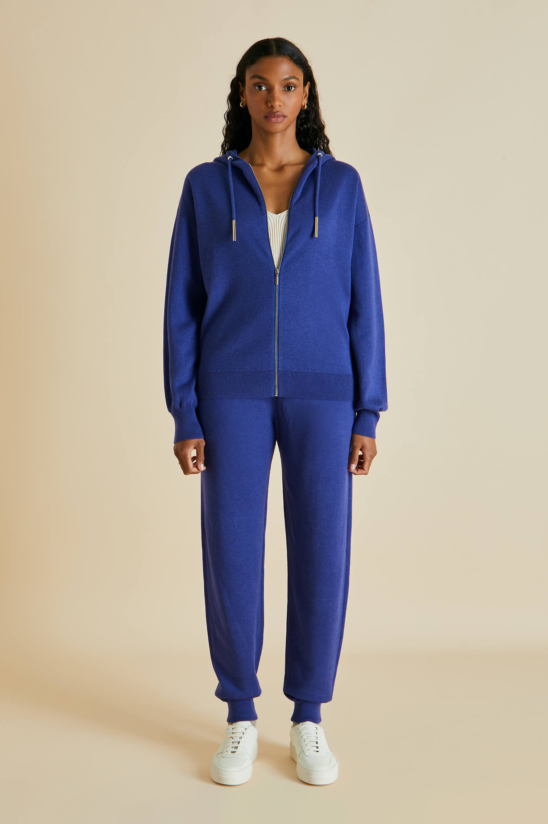 della tulum silk-cashmere tracksuit