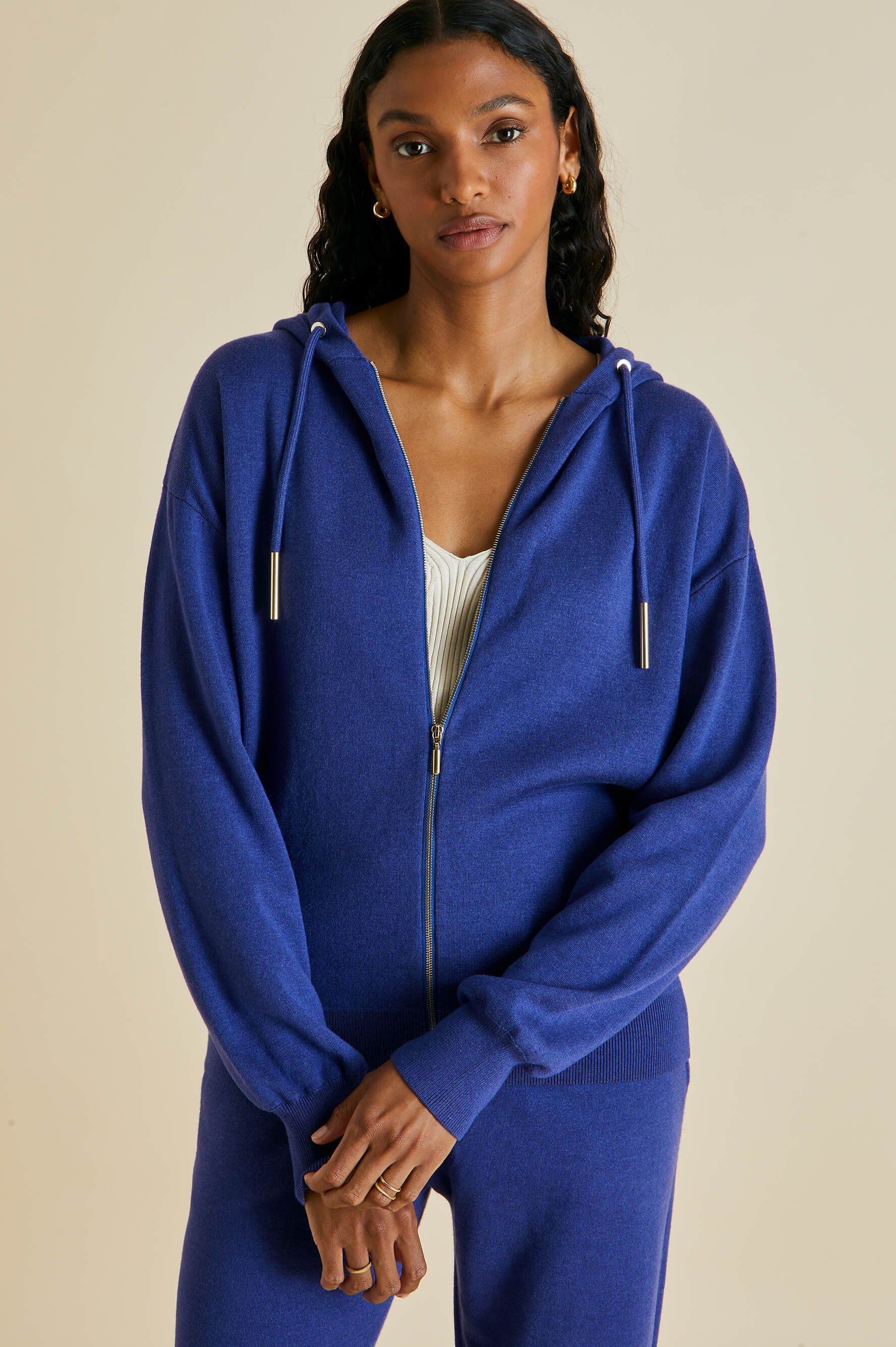 Della Tulum Silk-Cashmere Tracksuit