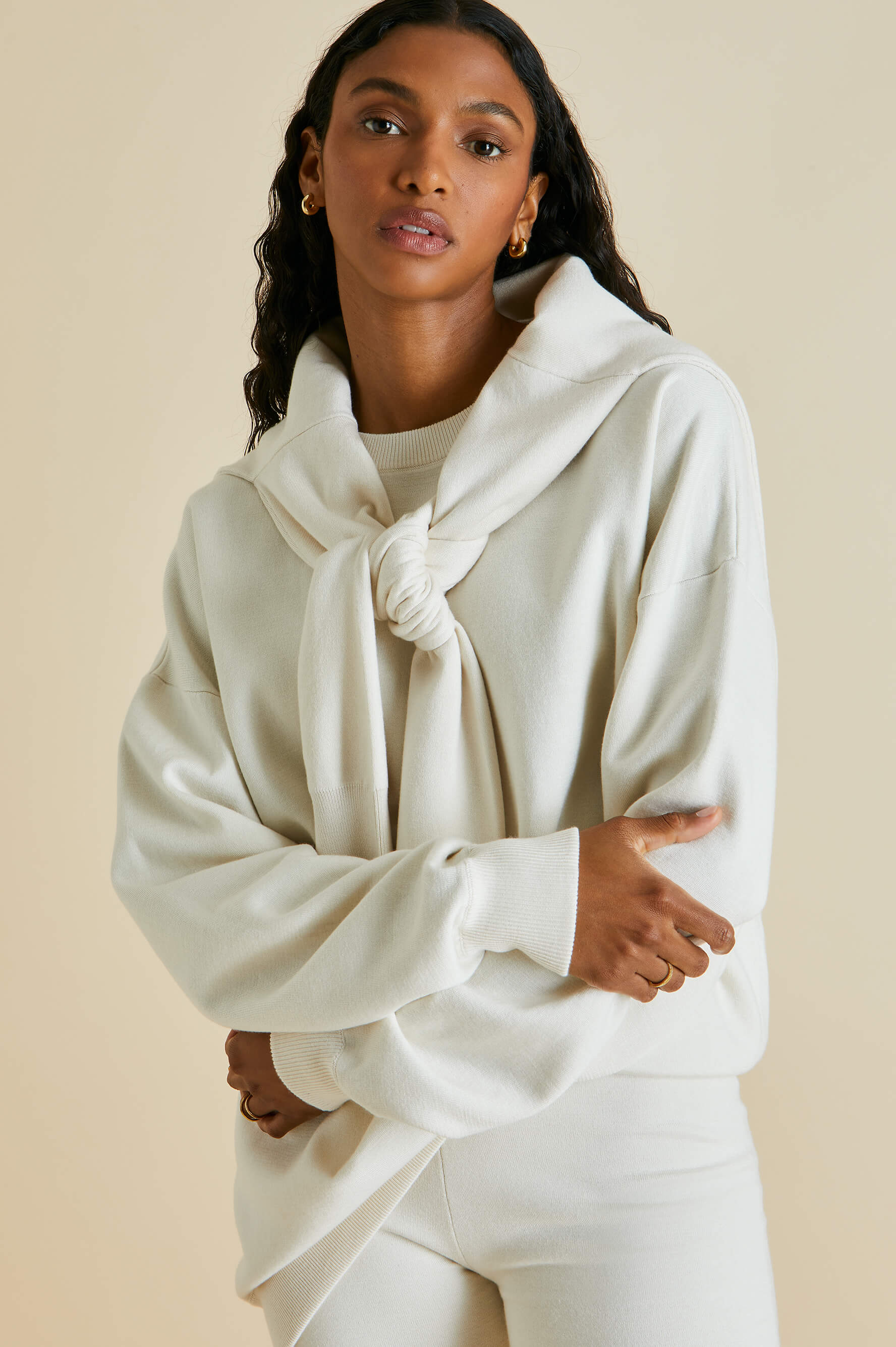 Didi Alaska Ivory Short Tracksuit in Silk-Cashmere