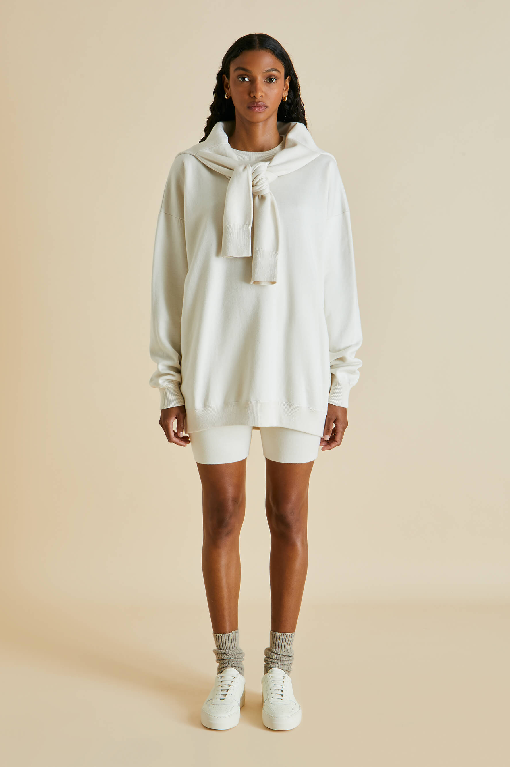 Didi Alaska Ivory Short Tracksuit in Silk-Cashmere