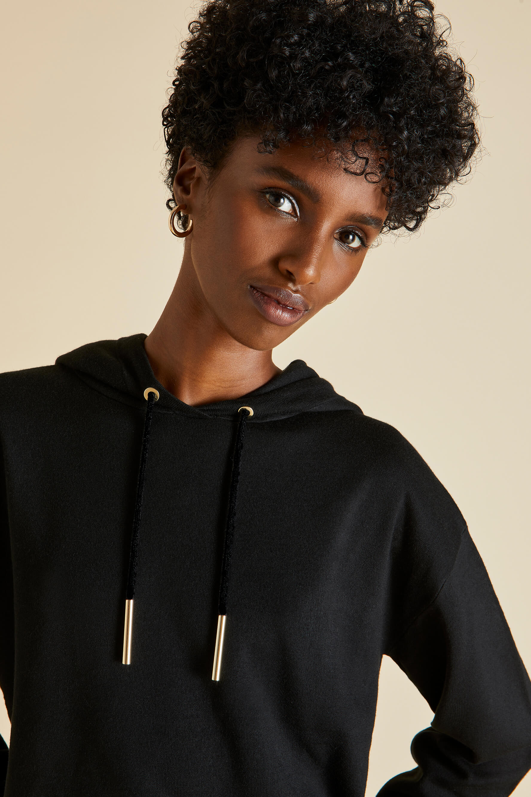 Olivia von Halle, Jet Black Gia Silk-Cashmere Tracksuit