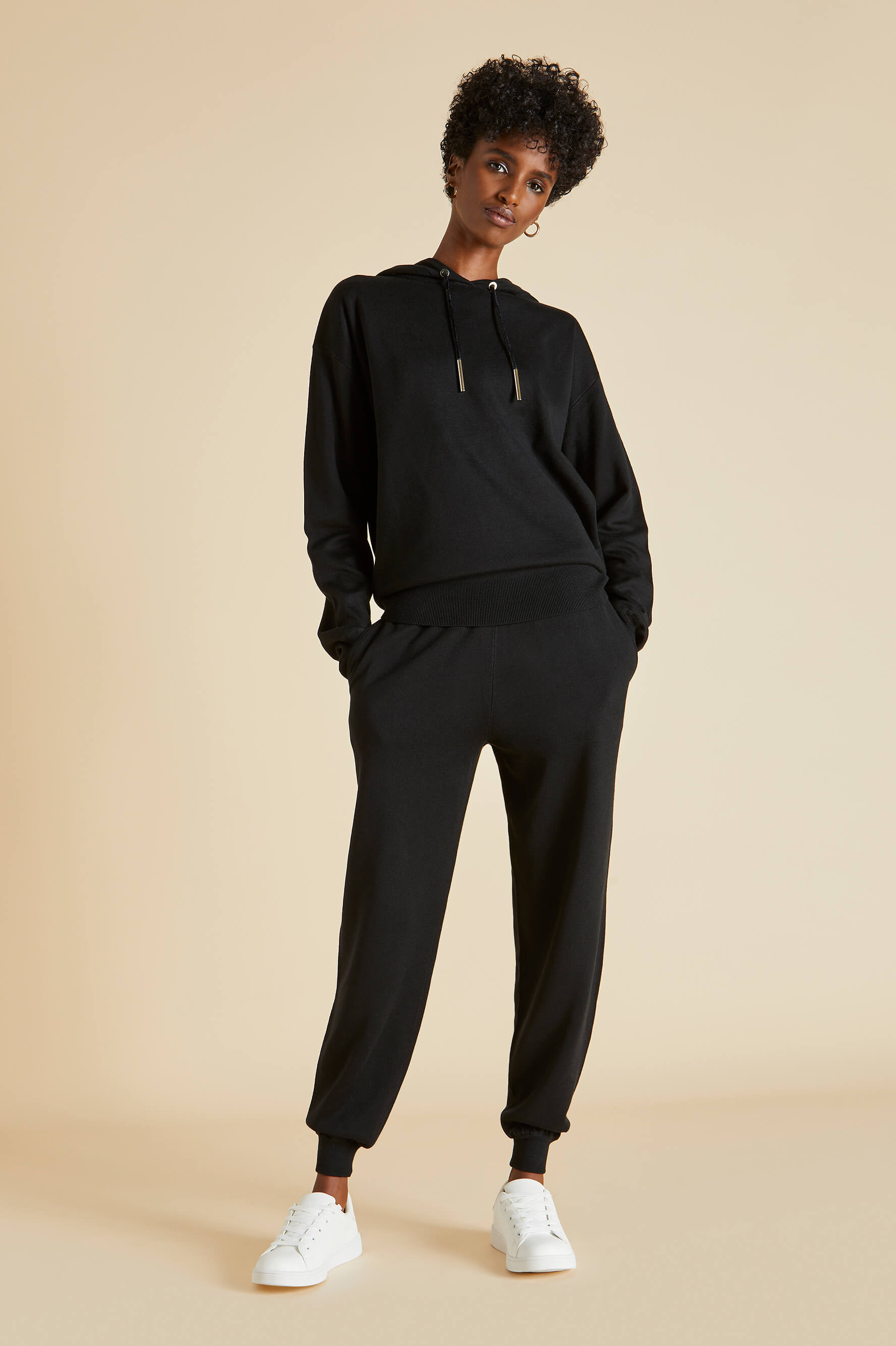 Gia Berlin Black Tracksuit in Silk-Cashmere