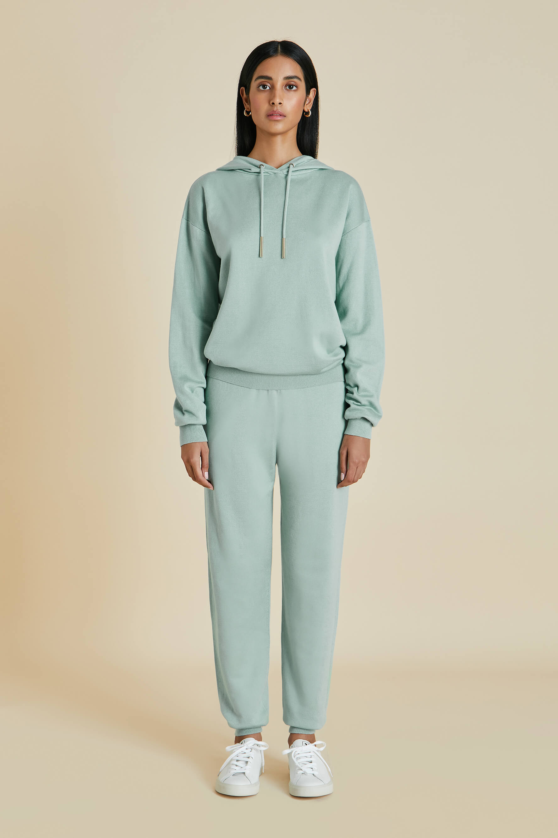 gia deia blue silk-cashmere tracksuit