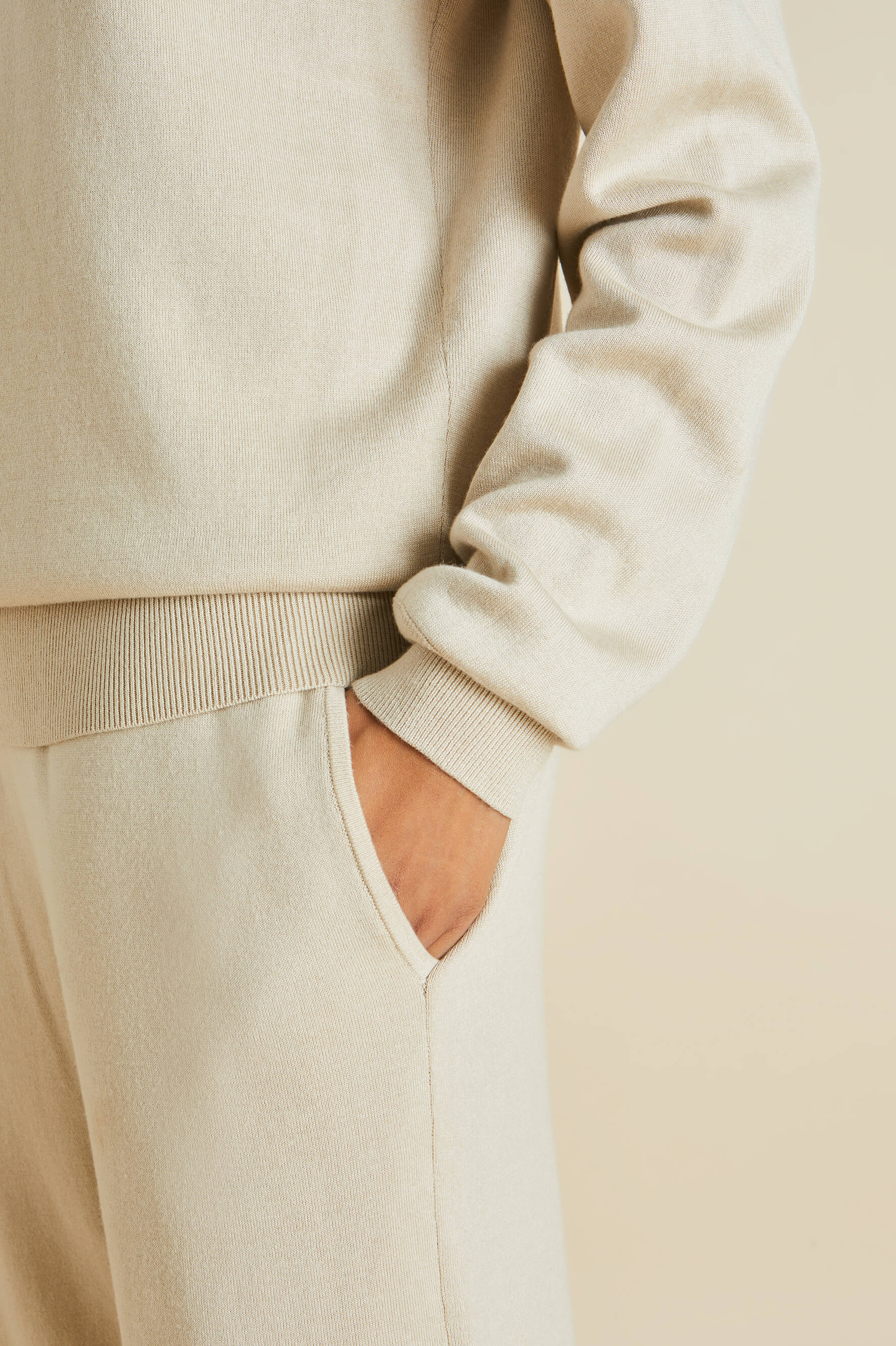 Gia Kasbah Cream Tracksuit in Silk-Cashmere