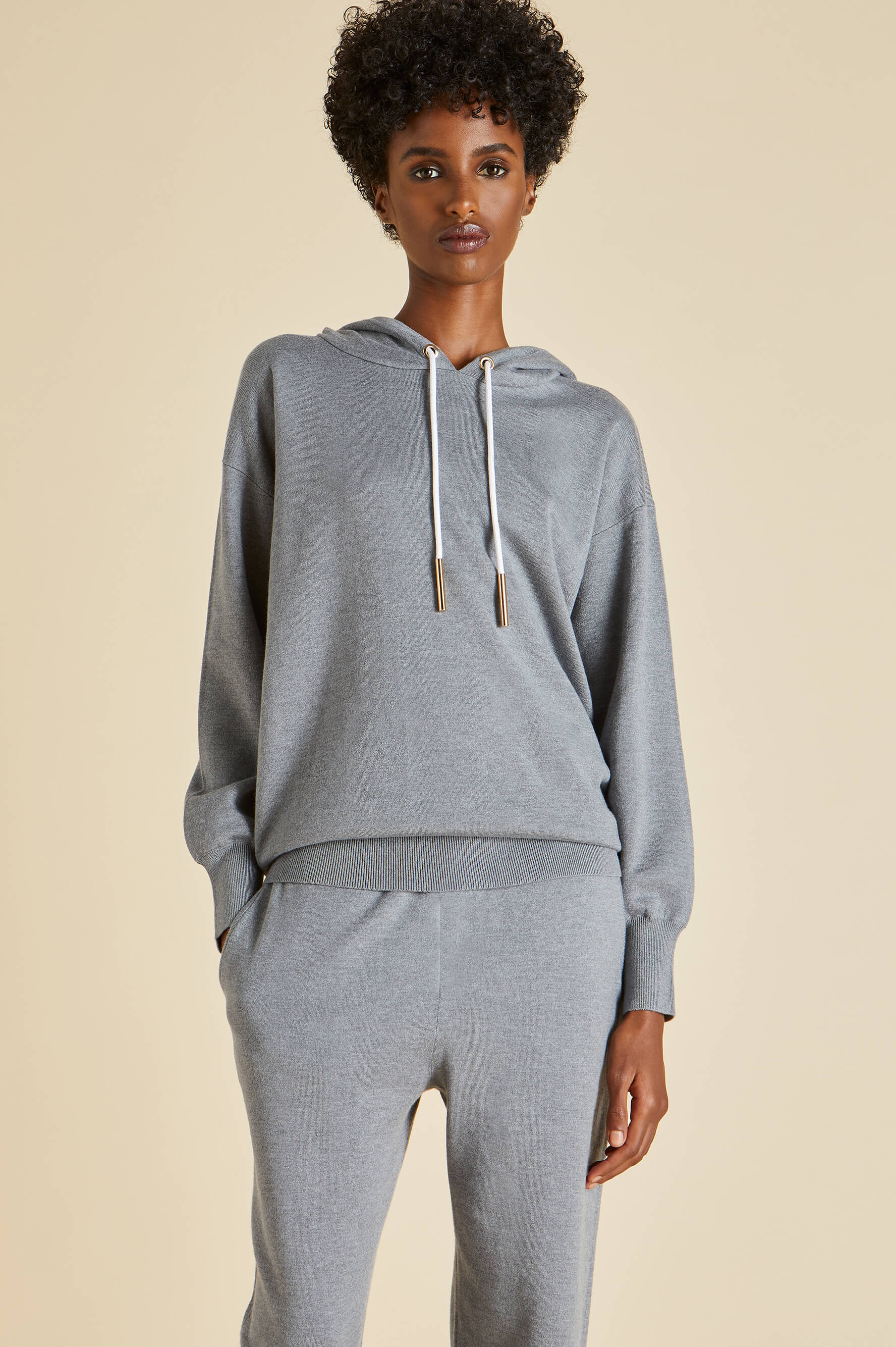 Gia London Grey Tracksuit in Silk-Cashmere