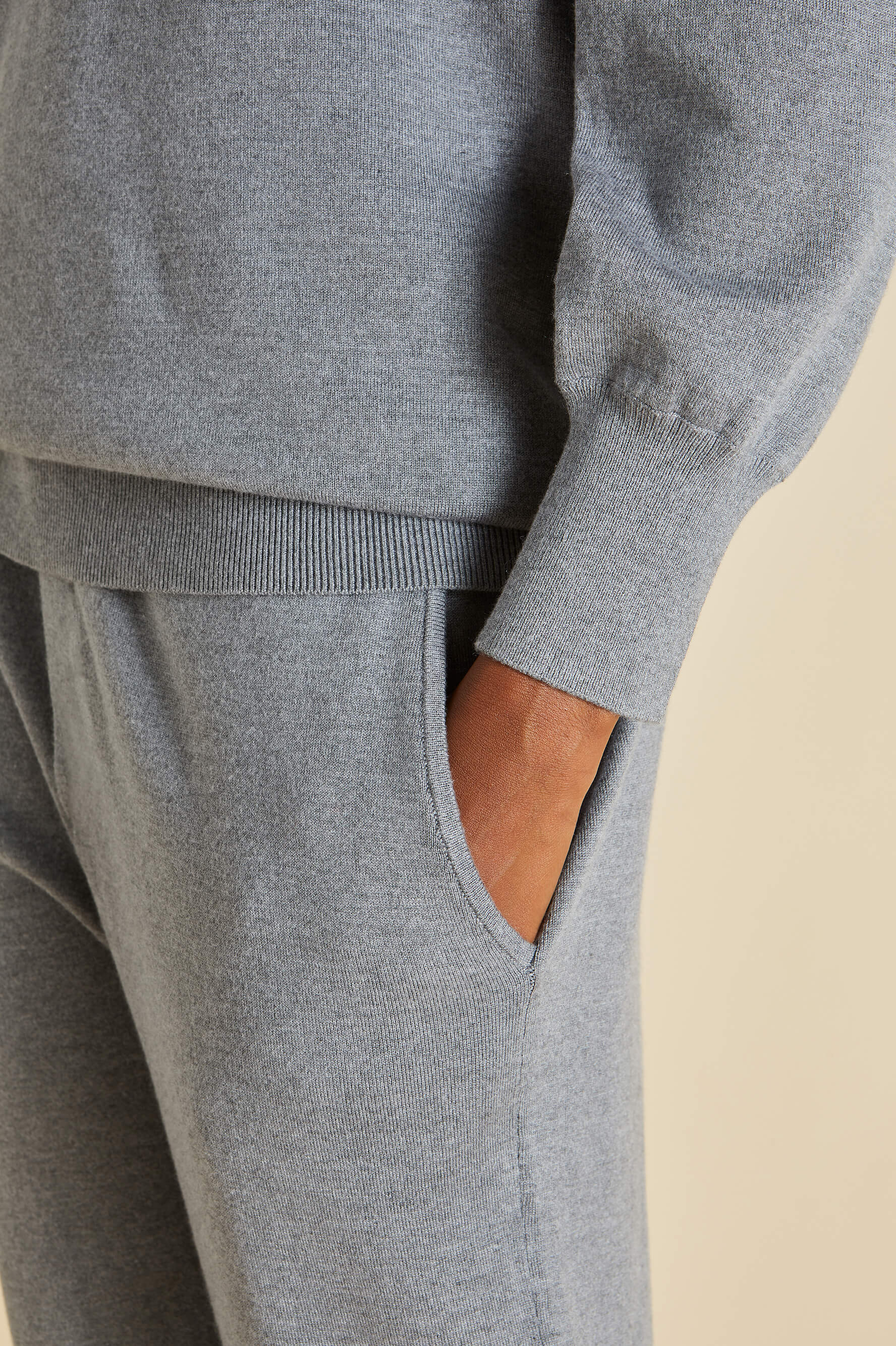 Gia London Grey Tracksuit in Silk-Cashmere