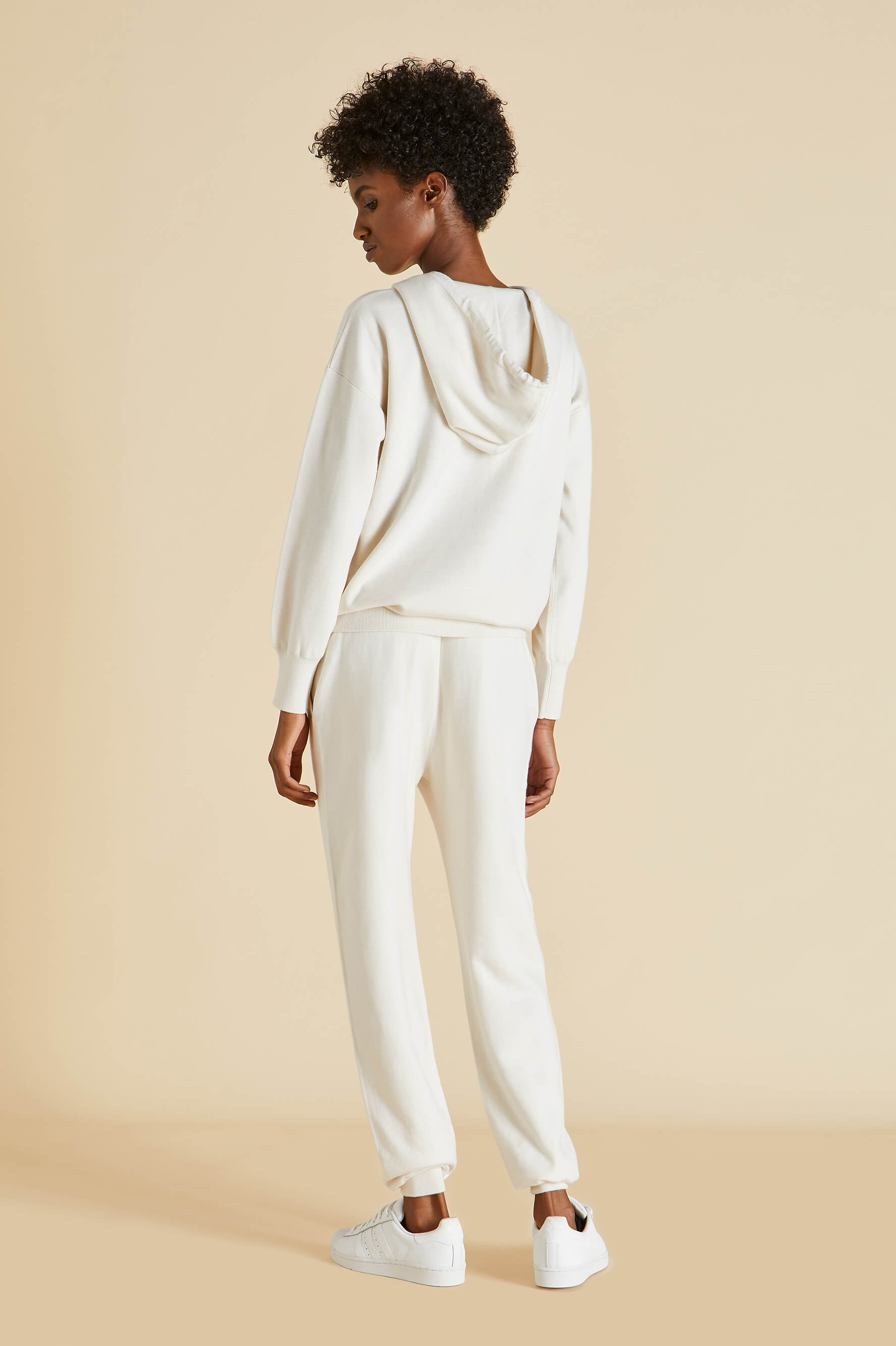 Gia Alaska Ivory Tracksuit in Silk-Cashmere