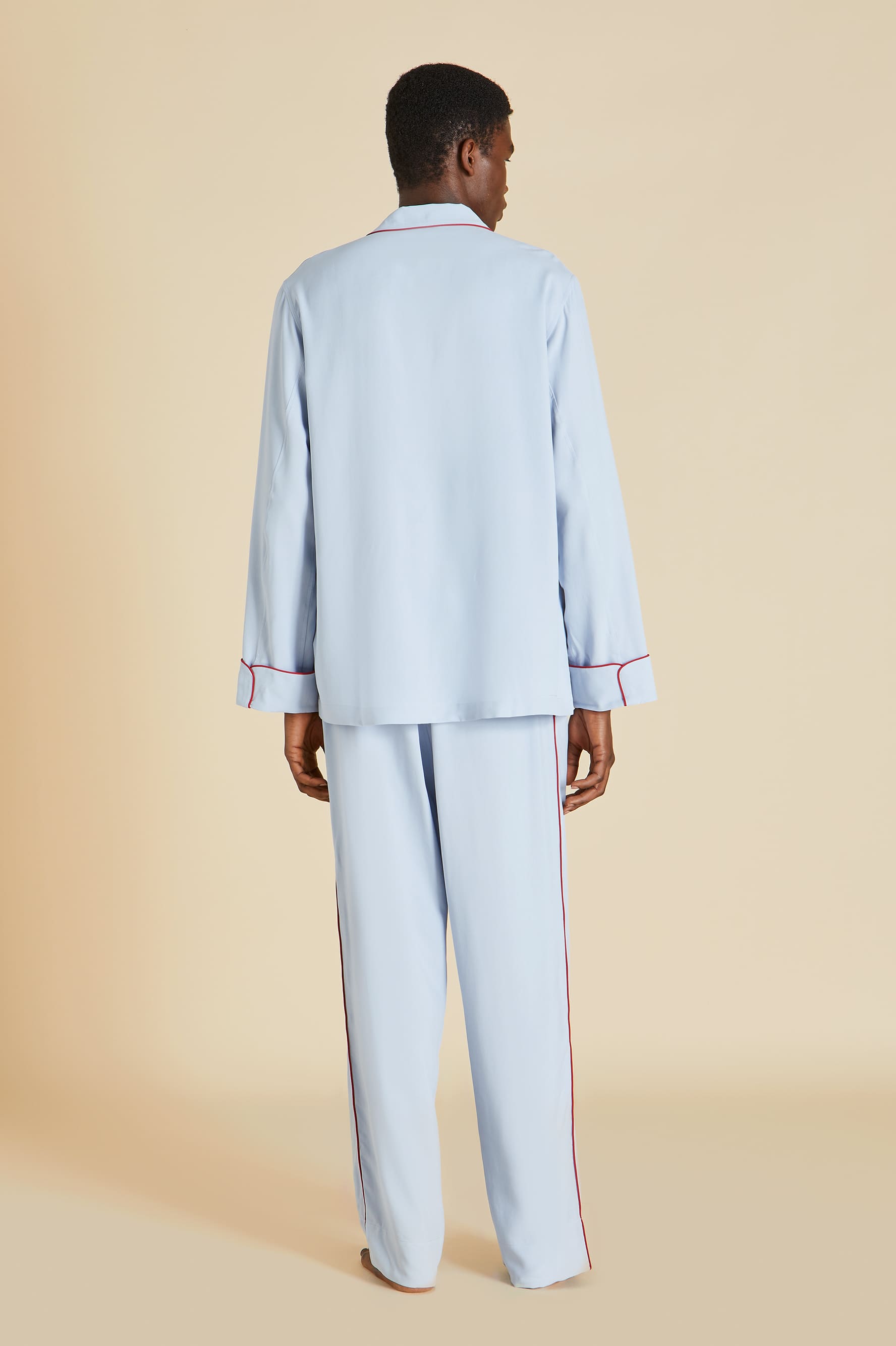 Laurent Cerulean Silk Habotai Pyjama Set