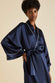 Mimi Navy Silk Satin Robe