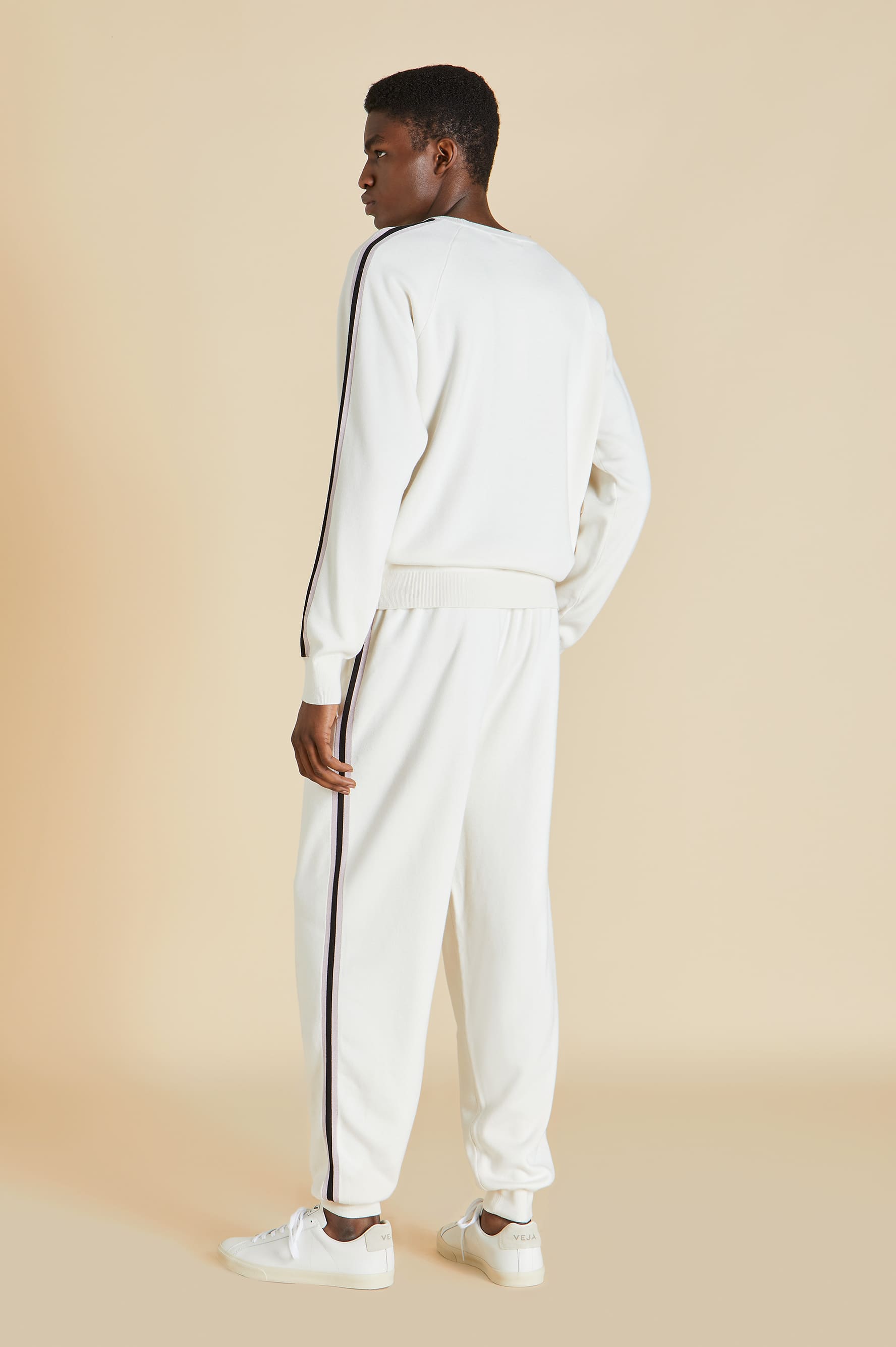 Missy Alaska Ivory Tracksuit in Silk-Cashmere