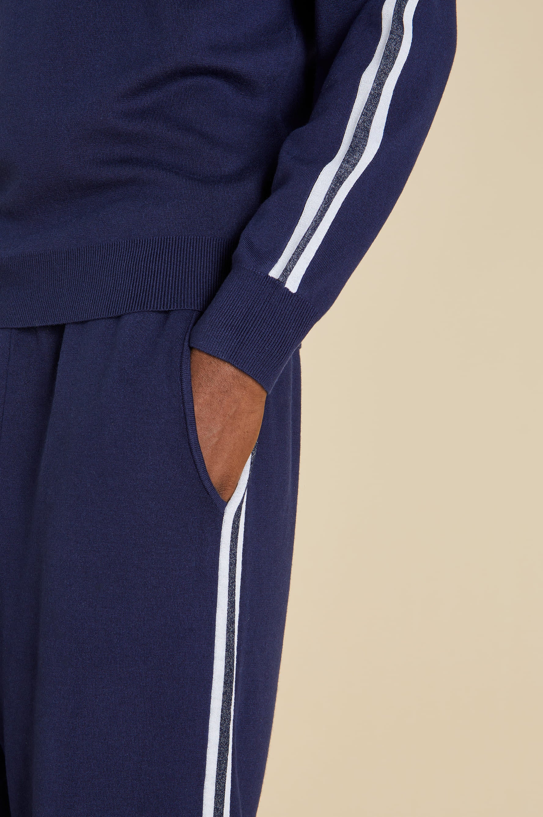 Missy Paris Navy Tracksuit in Silk-Cashmere