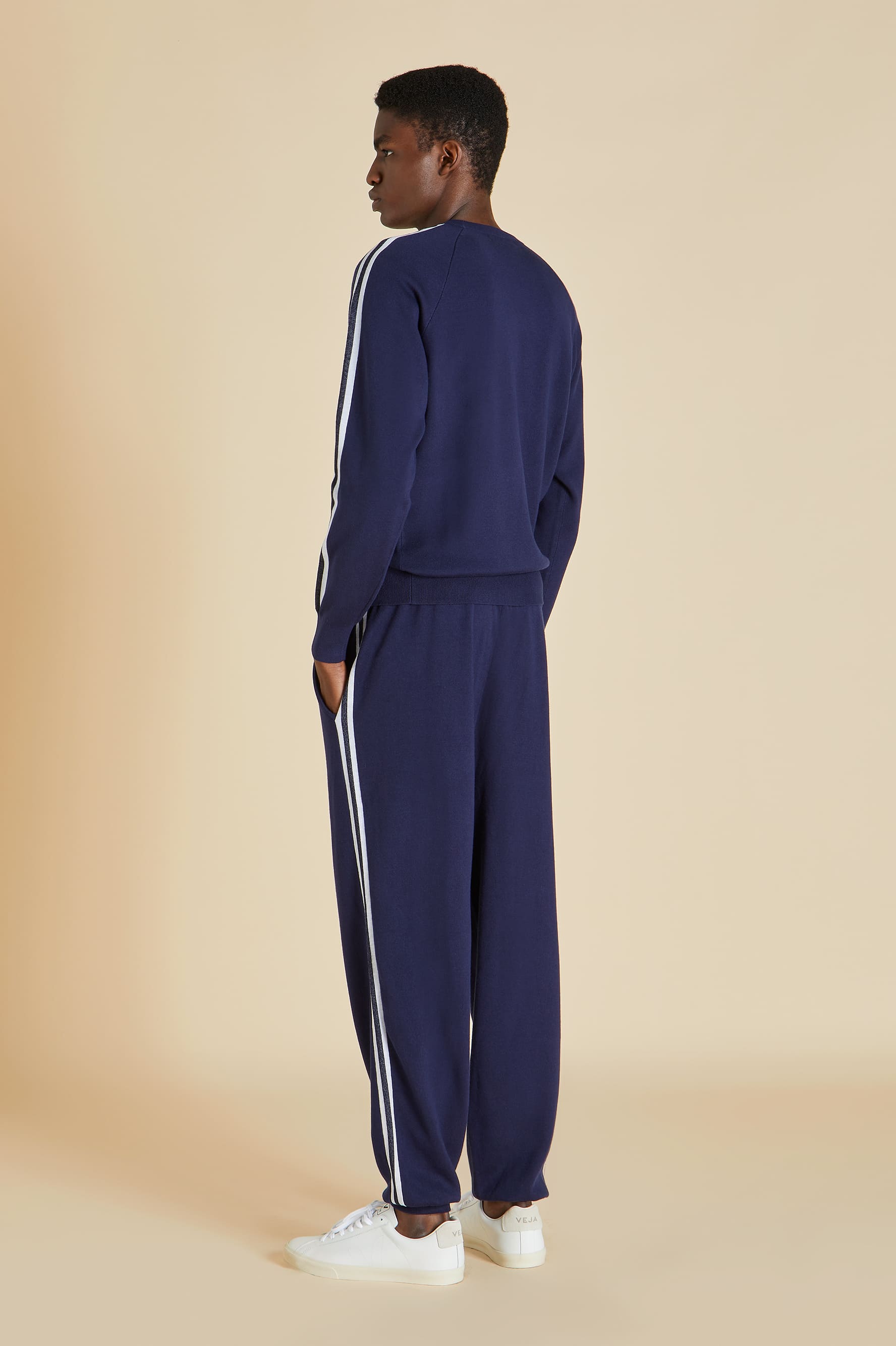 Missy Paris Navy Tracksuit in Silk-Cashmere