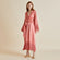 Amina Rose Pink Silk Fringed Robe