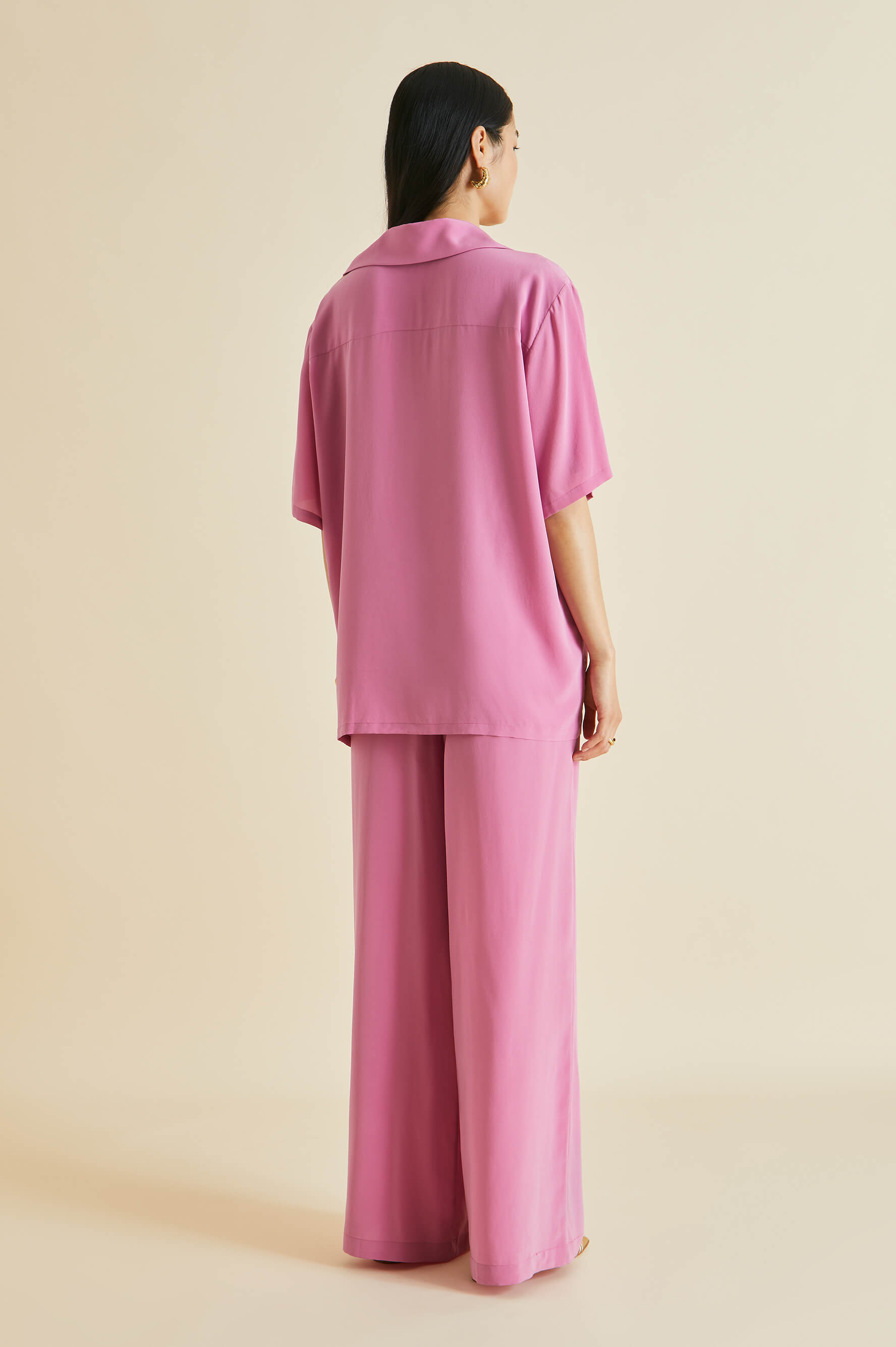 Alabama Pink Silk Crêpe de Chine Pyjamas