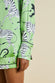 Alba Deneuve Green Zebra Silk Satin Pyjamas