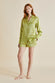 Alba Mirage Green Geometric Silk Satin Pyjamas