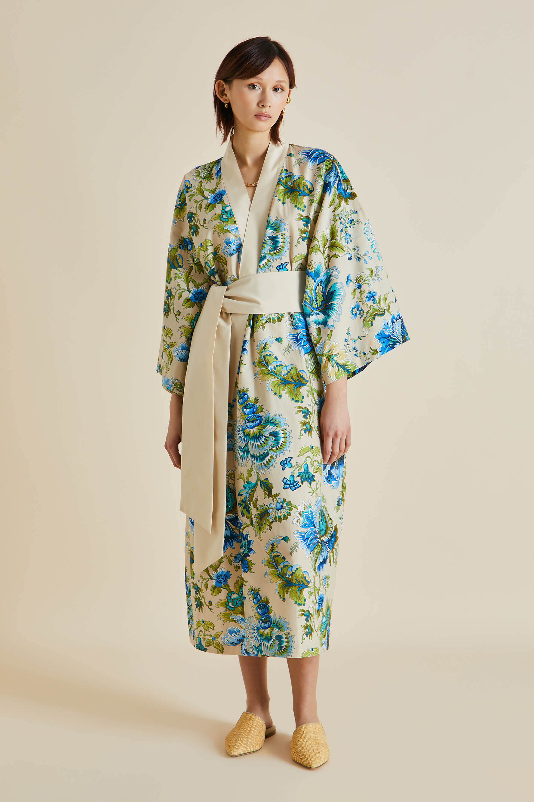 Yesa Robe Floral Satin Robe