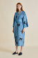 Amaya Jacamar Blue Monkey Cotton-Silk Robe