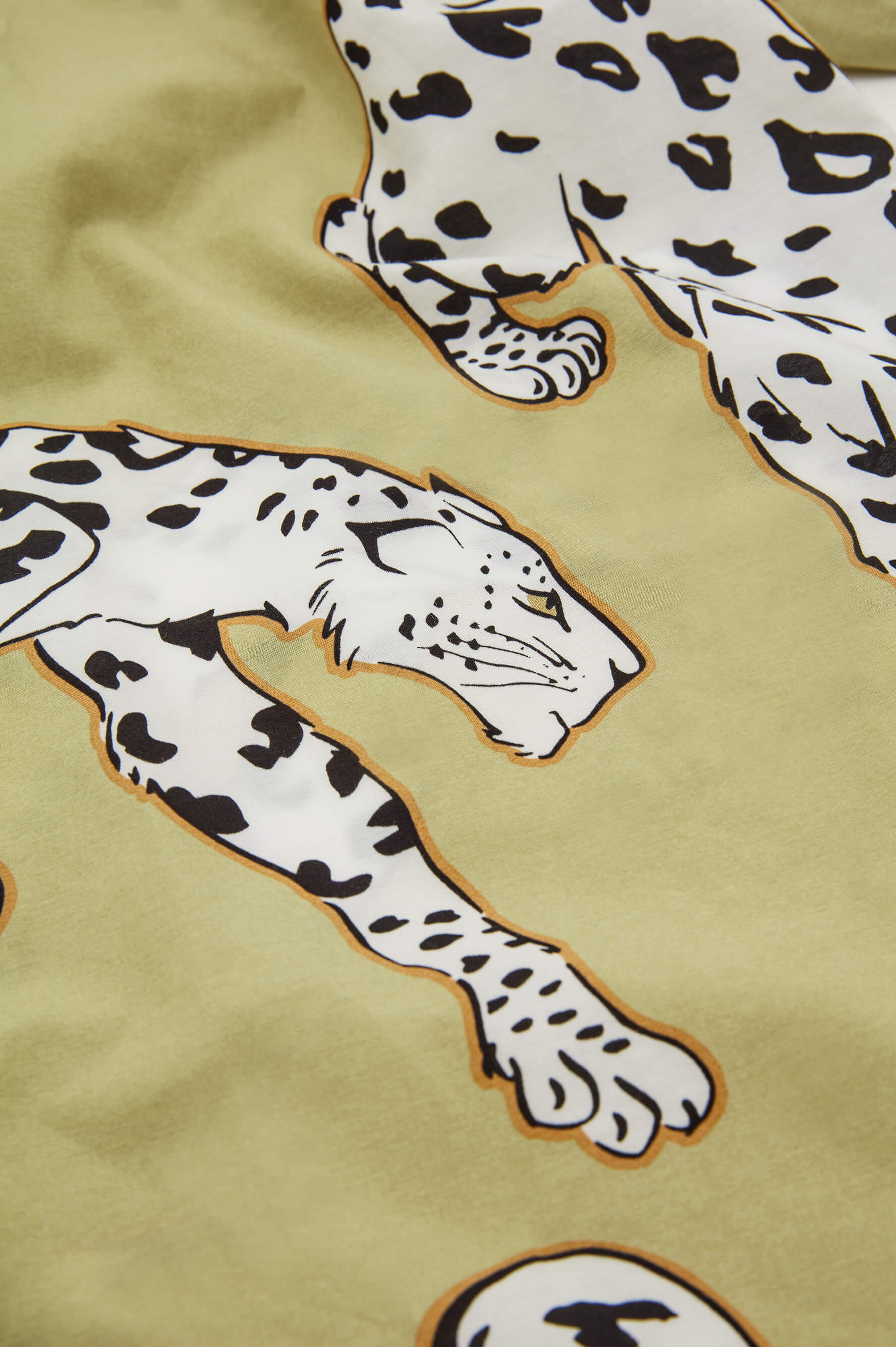 Amaya Mungo Green Leopard Cotton-Silk Robe